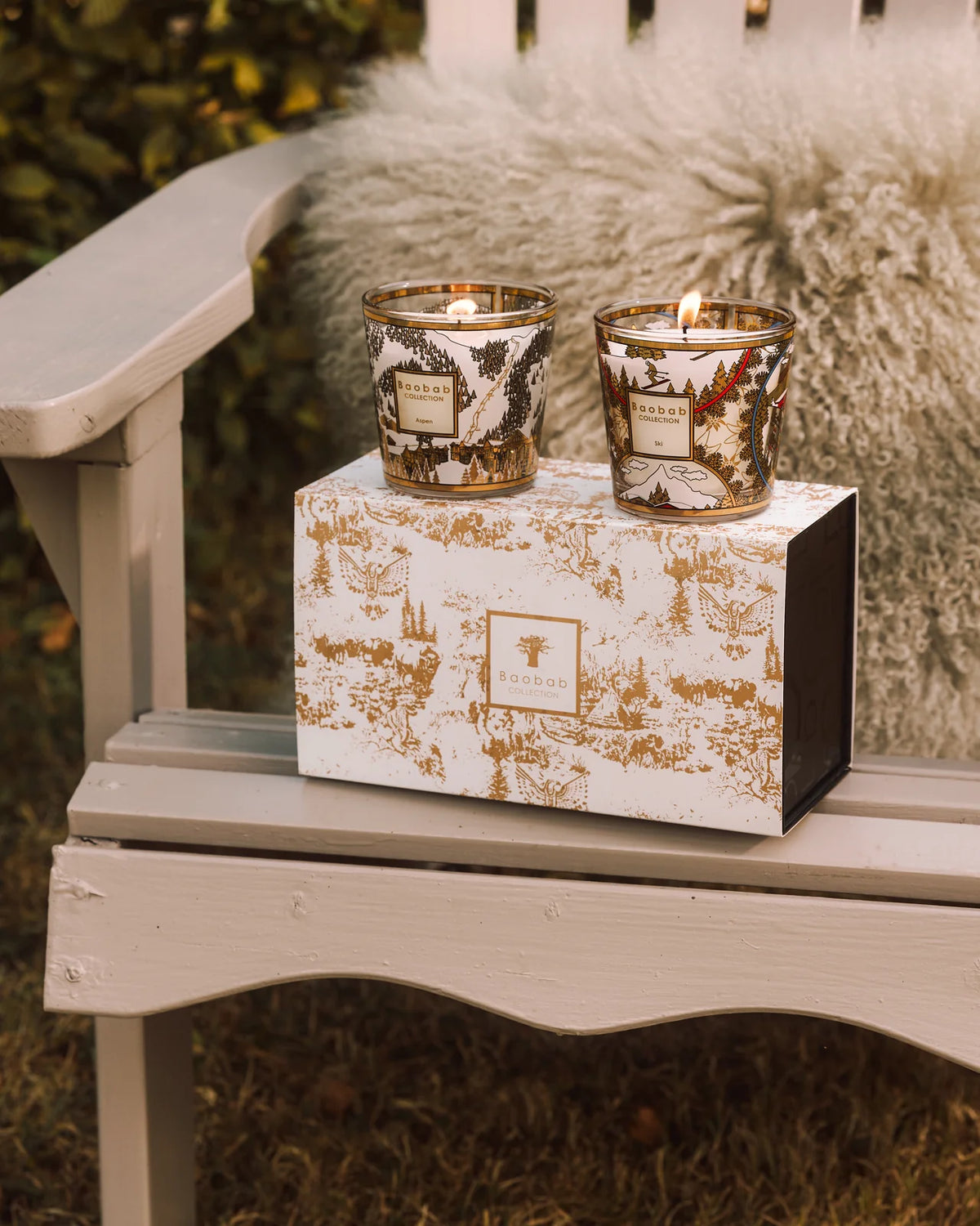 Baobab geurkaars - Duo giftbox ski & aspen