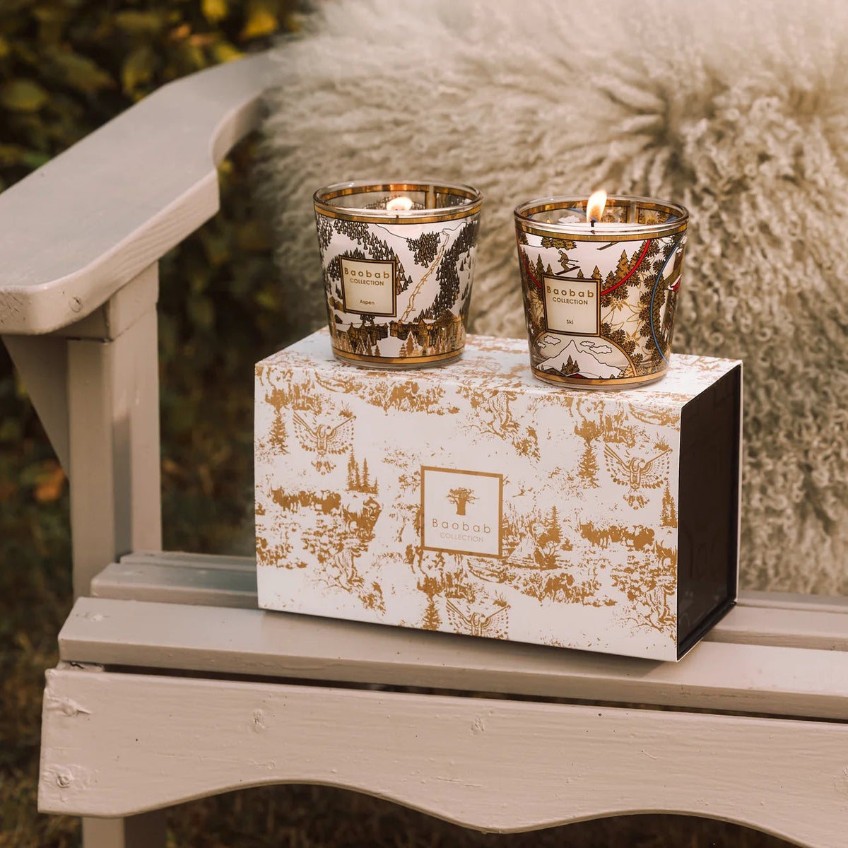 Baobab geurkaars - Duo giftbox ski & aspen