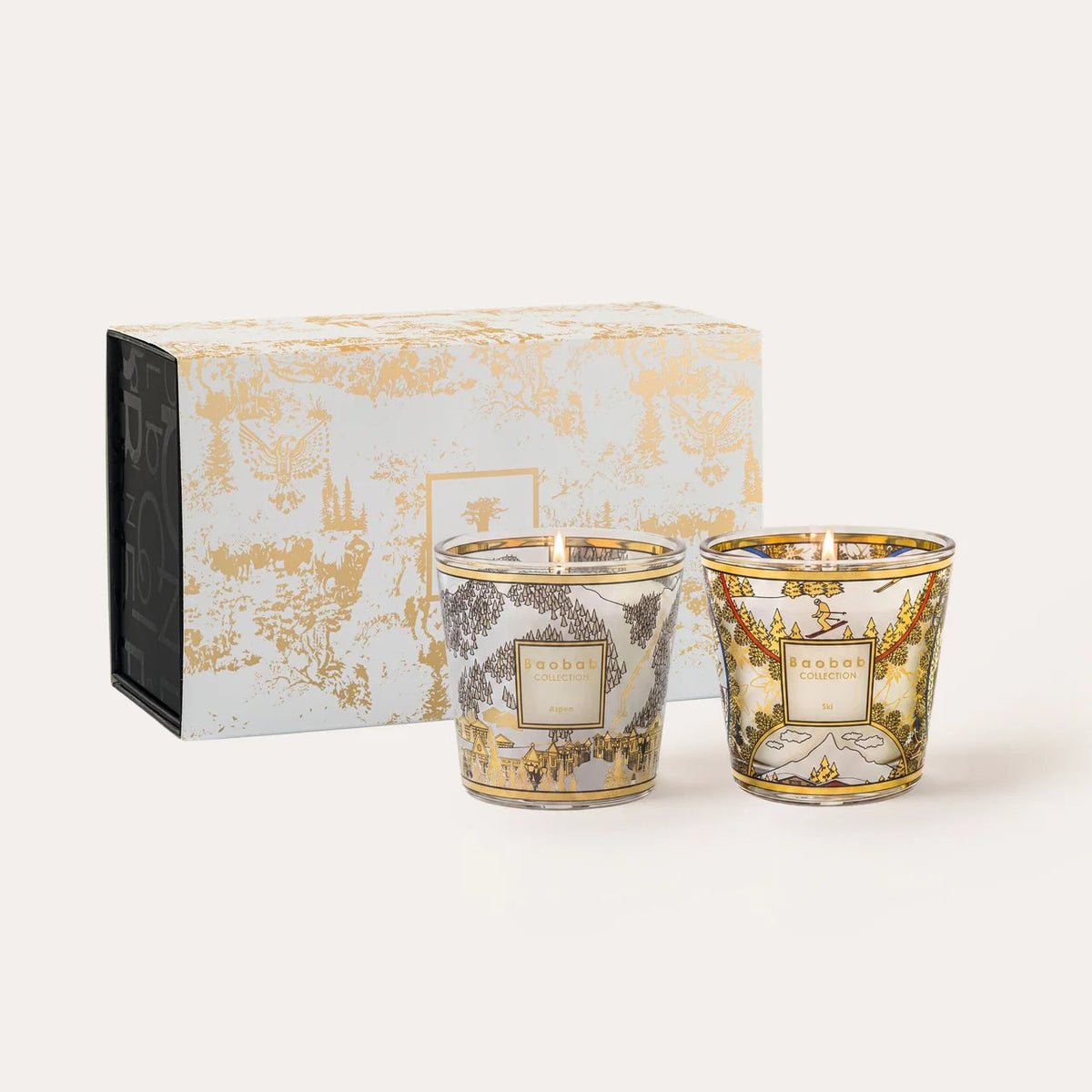 Baobab geurkaars - Duo giftbox ski & aspen