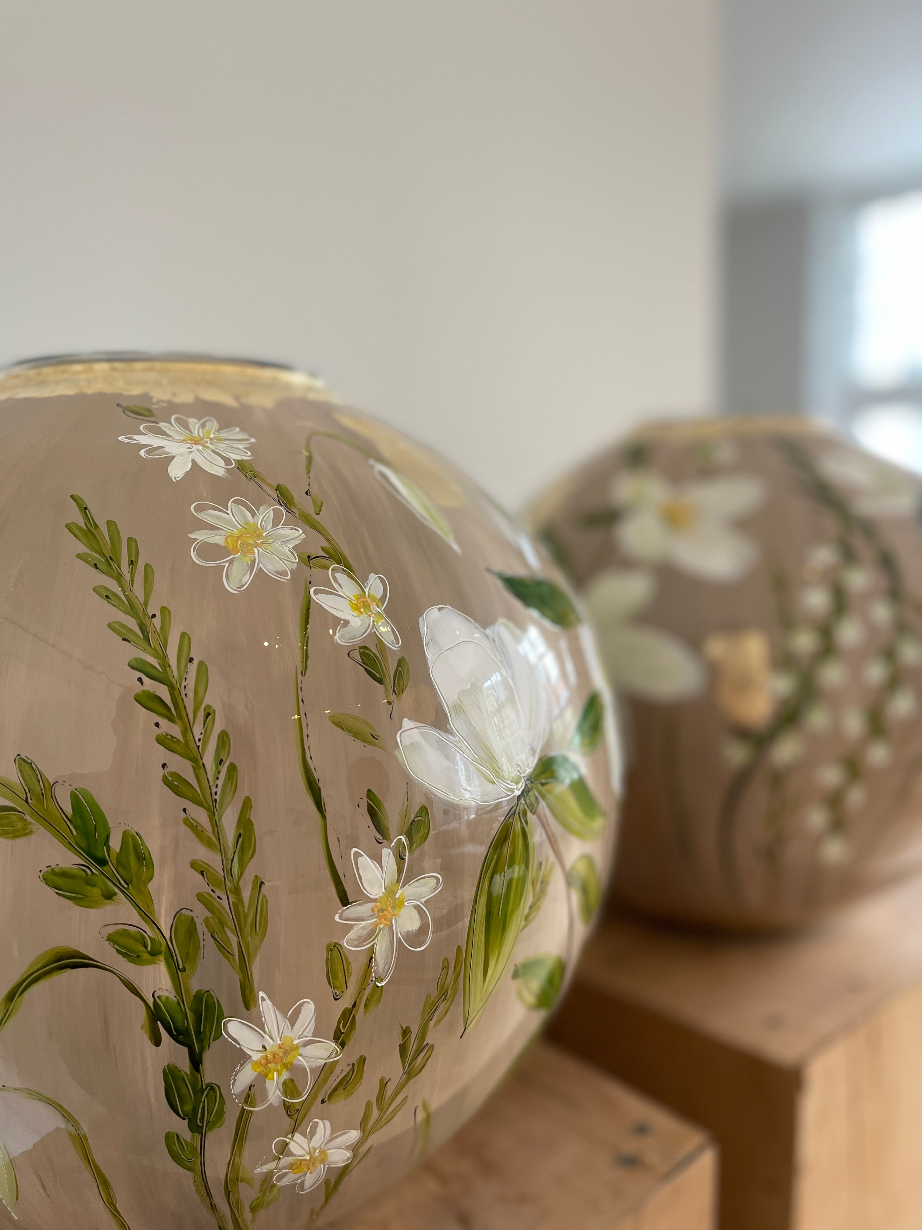 Doortje IJpelaar vase en verre peint à la main ÉDITION LIMITÉE "Naturel" DE BORGHT EXCLUSIVE