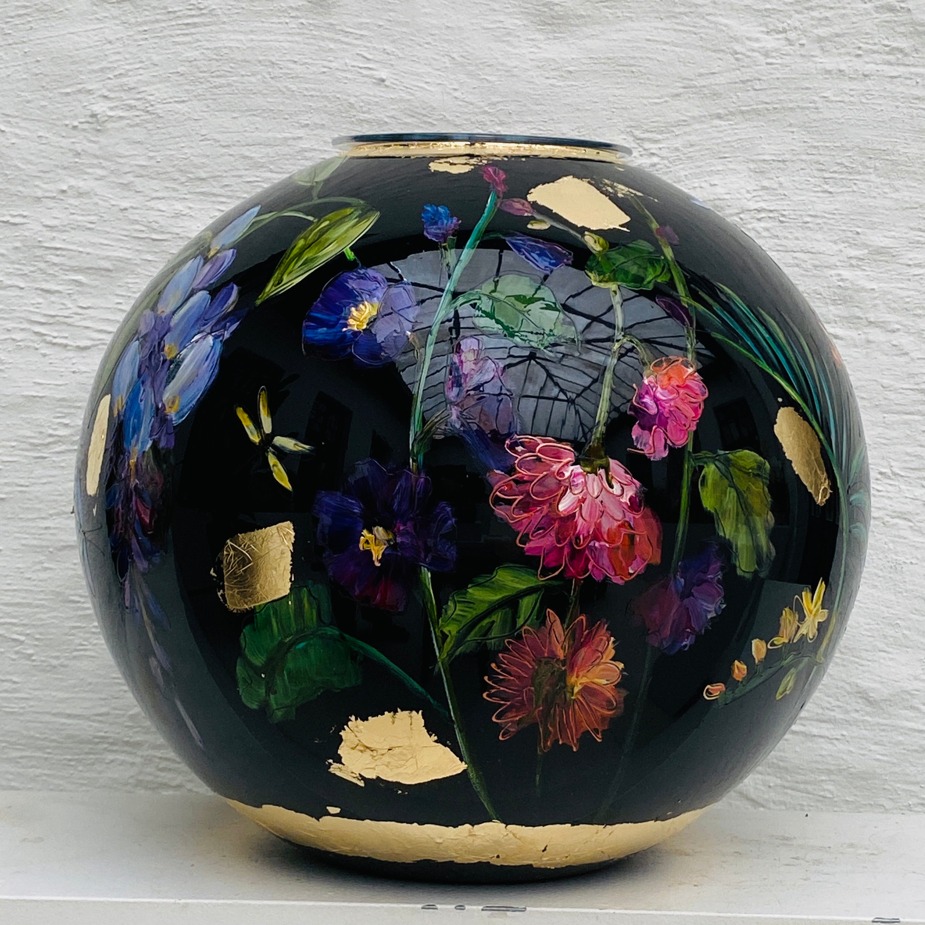 Doortje IJpelaar vase en verre peint à la main ÉDITION LIMITÉE "Black Summer '25" DE BORGHT EXCLUSIVE