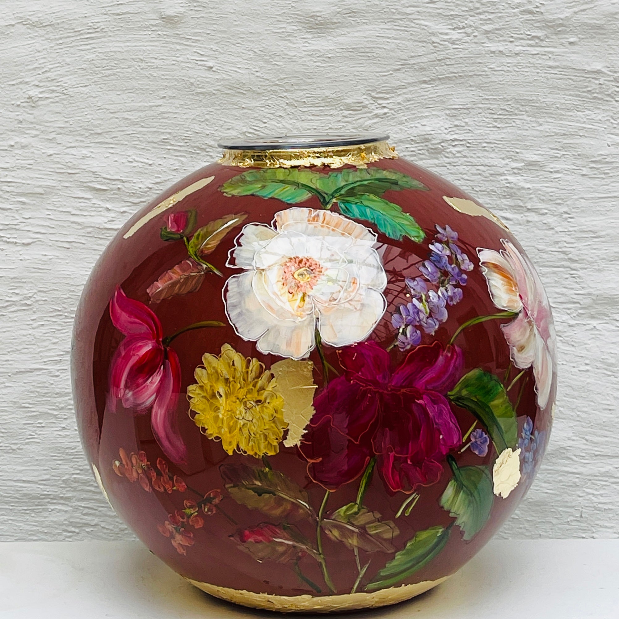 Doortje IJpelaar handgeschilderde glazen vaas LIMITED EDITION "Romantic Red" DE BORGHT EXCLUSIVE (kopie) (kopie)