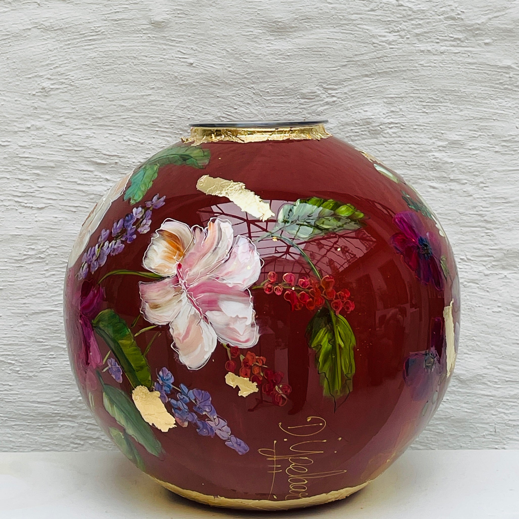 Doortje IJpelaar vase en verre peinte à la main ÉDITION LIMITÉE "Romantic Red" DE BORGHT EXCLUSIVE (copie) (copie)
