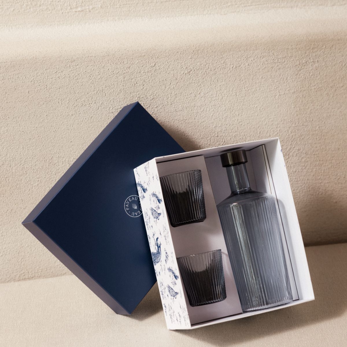 Paveau Geschenkset waterfles met 2 glazen - Twilight