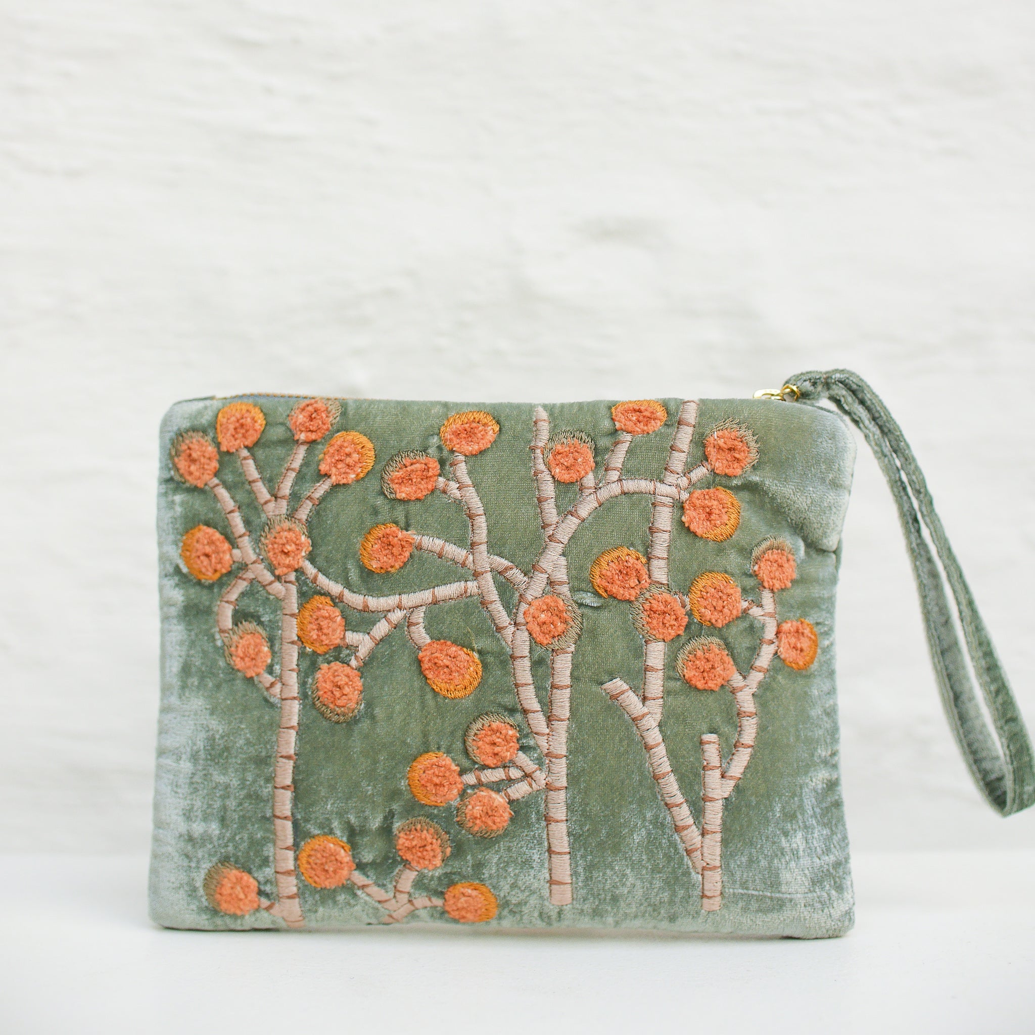 Anke Drechsel Pochette zippée brodée main