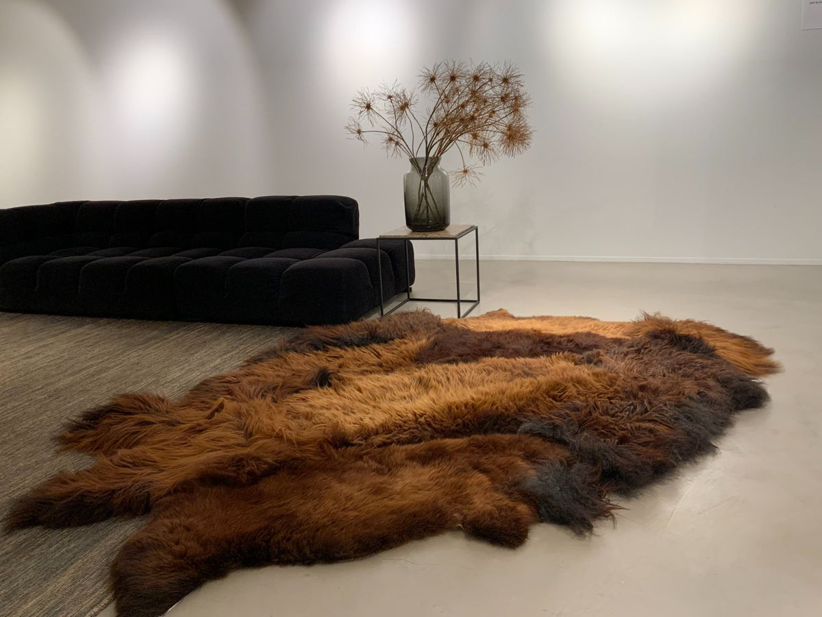 Handmade sheep rug Big Brown