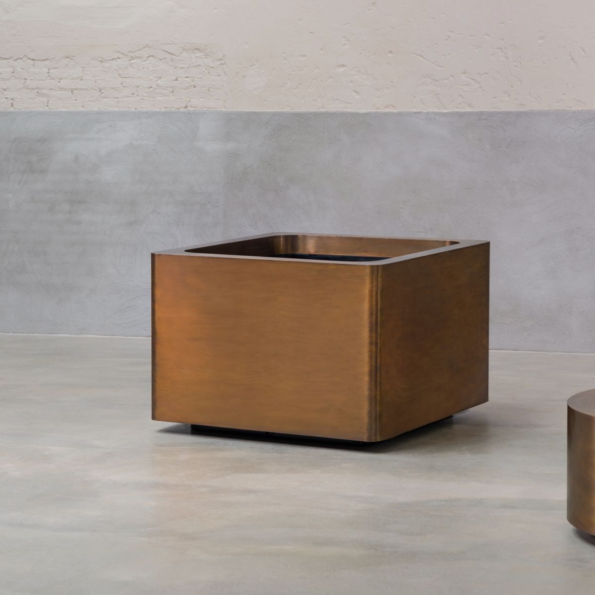 Brass Square Weathered Planters