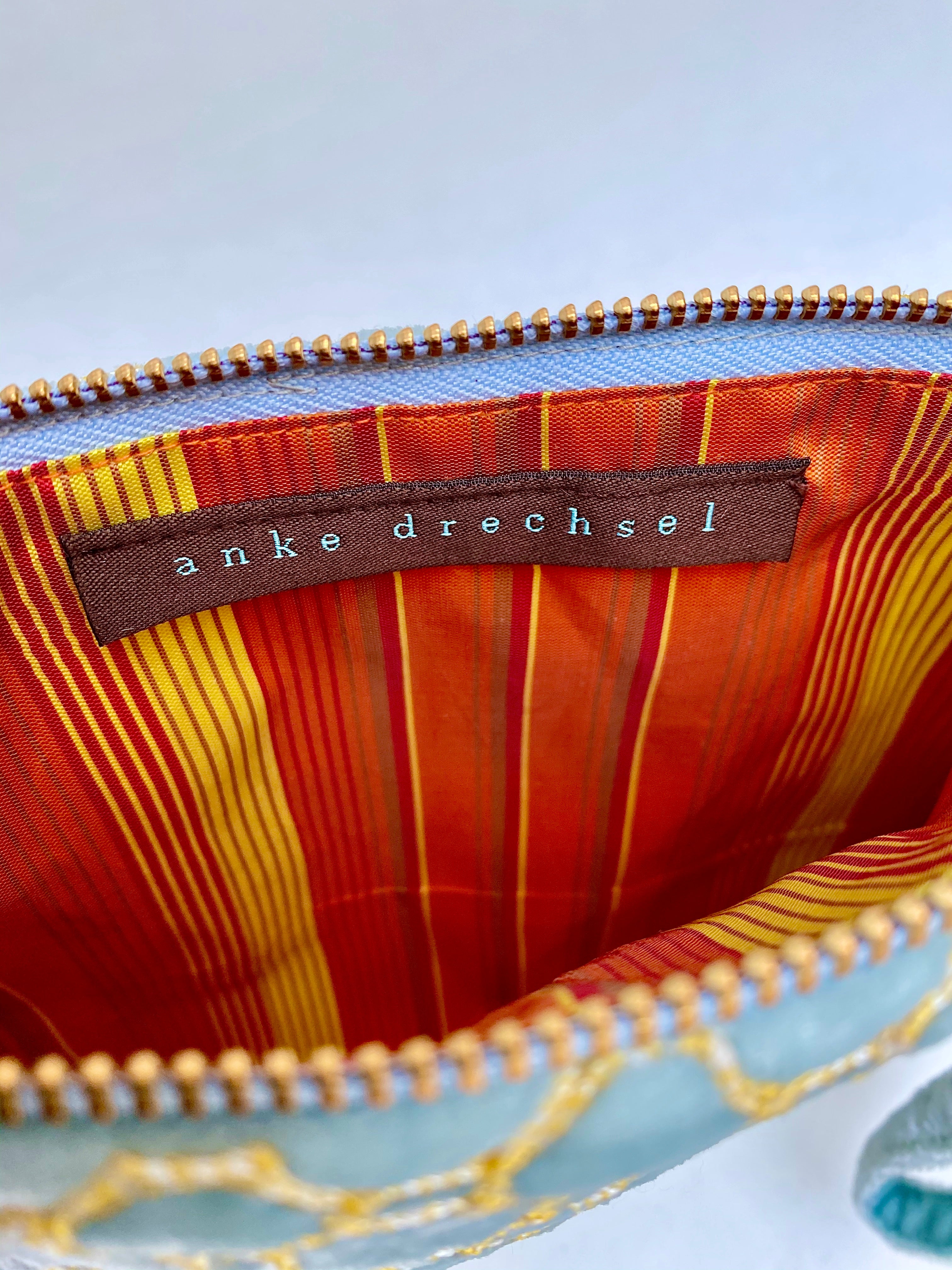 Anke Drechsel Pochette zippée brodée main