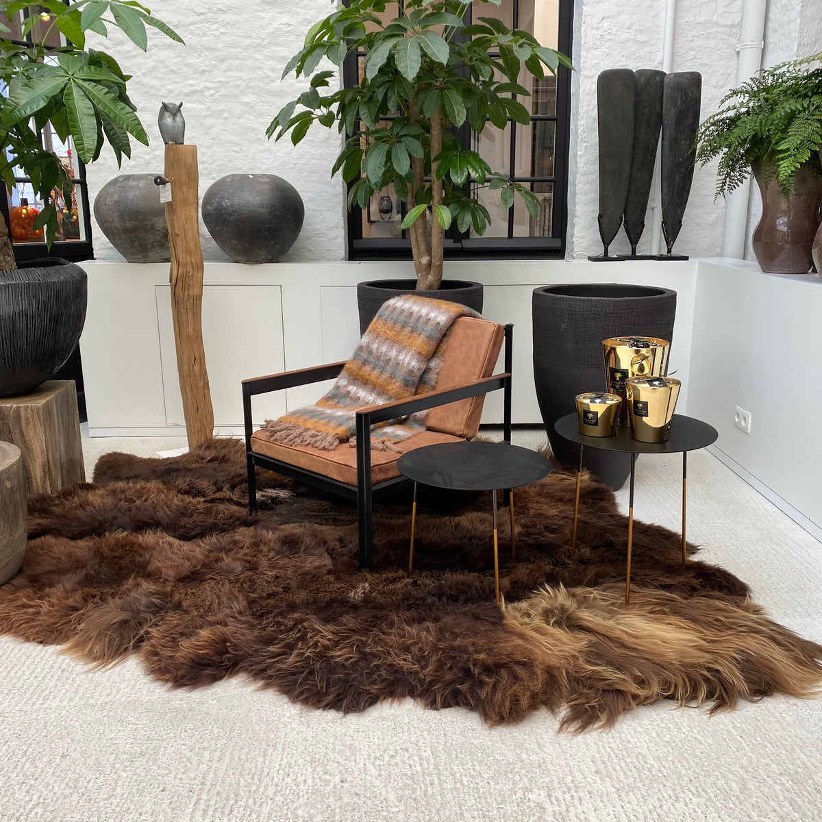 Handmade sheep rug Big Brown