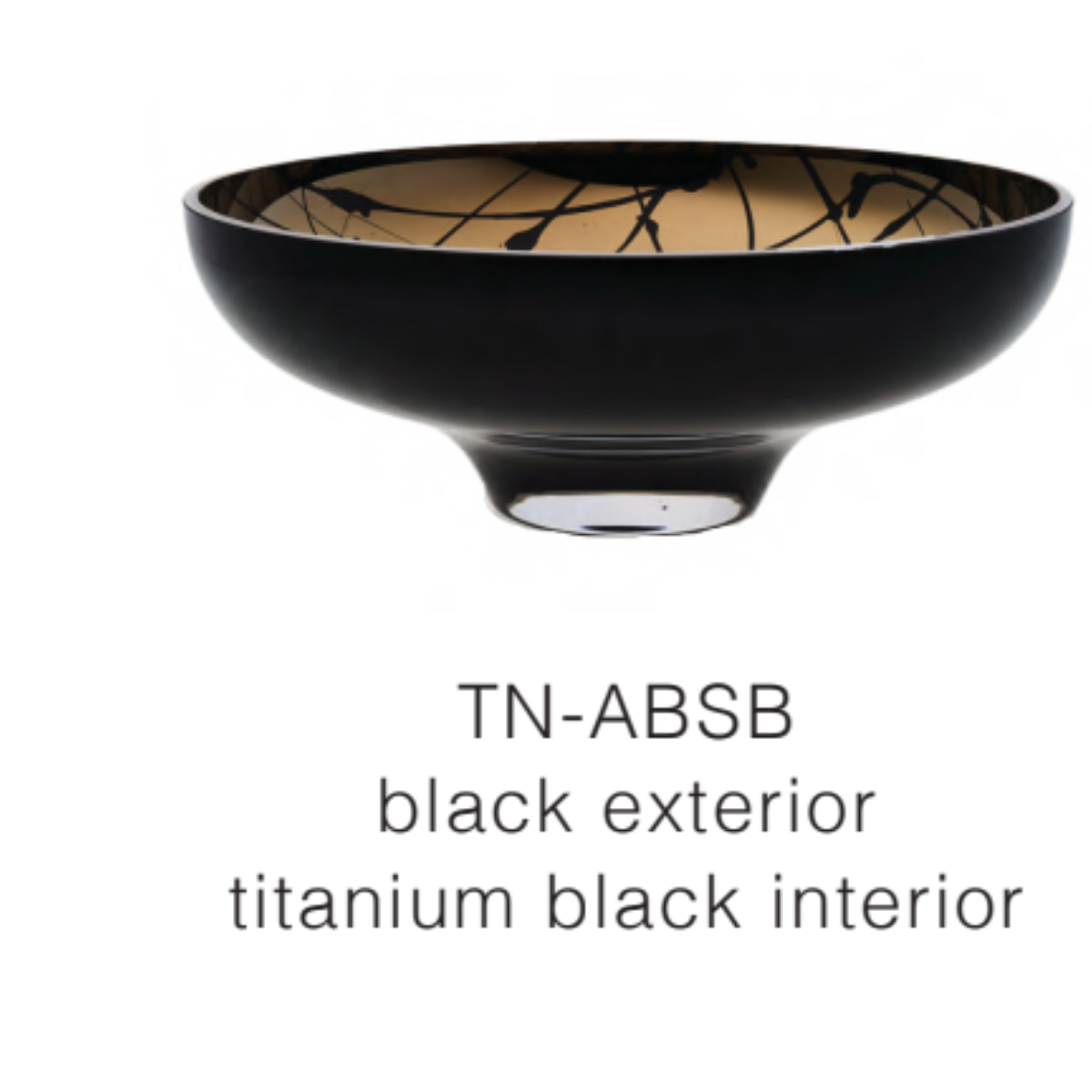 Grand bol Titan - saladier décoratif en verre, noir et titane
