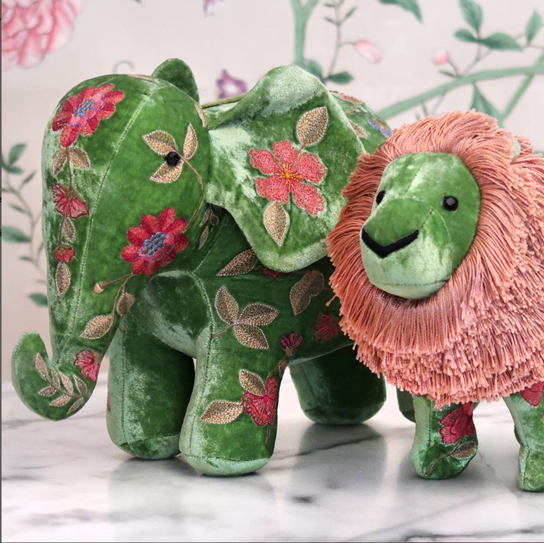 Anke Drechsel Éléphant brodé à la main - Megan Emerald