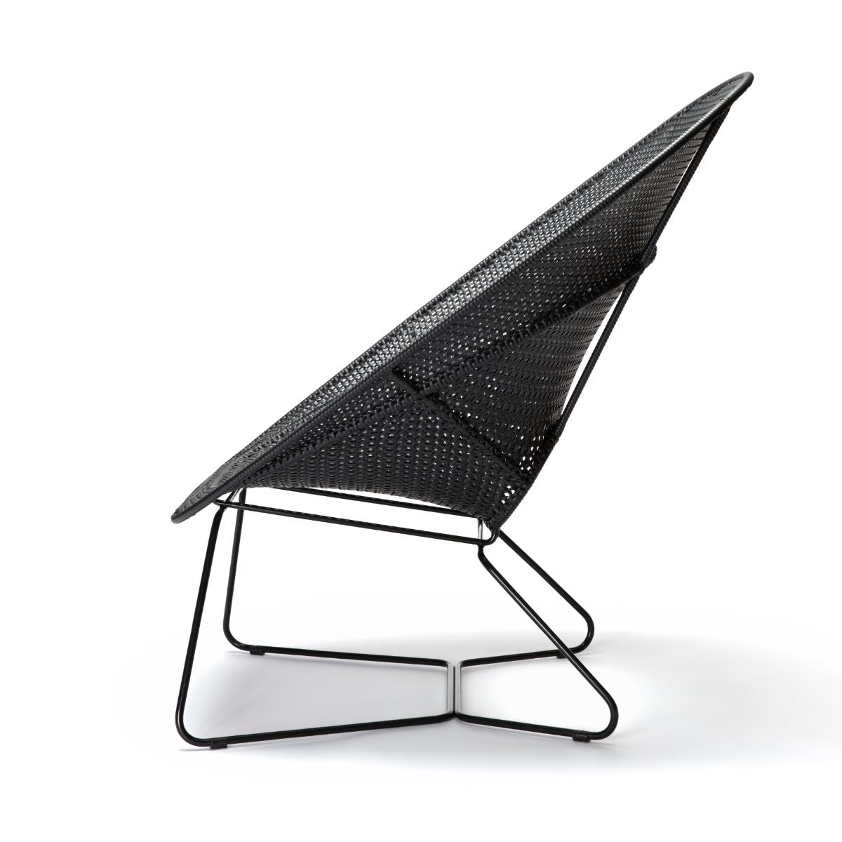 Feelgood designs Tornaux salon de jardin et repose-pieds cadre noir/rotin tressé extérieur
