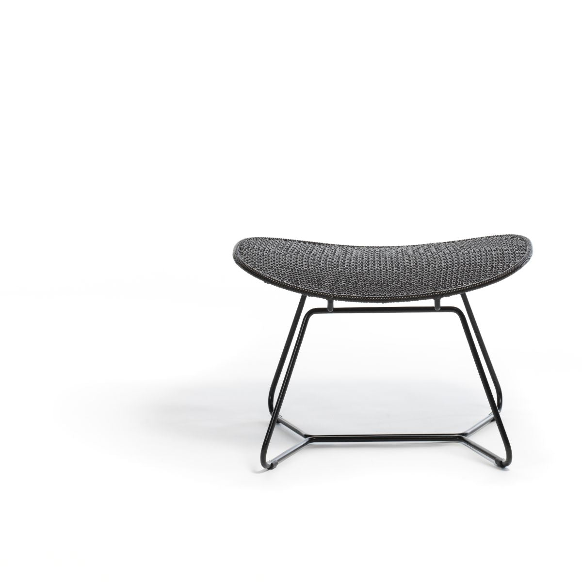 Feelgood designs Tornaux salon de jardin et repose-pieds cadre noir/rotin tressé extérieur