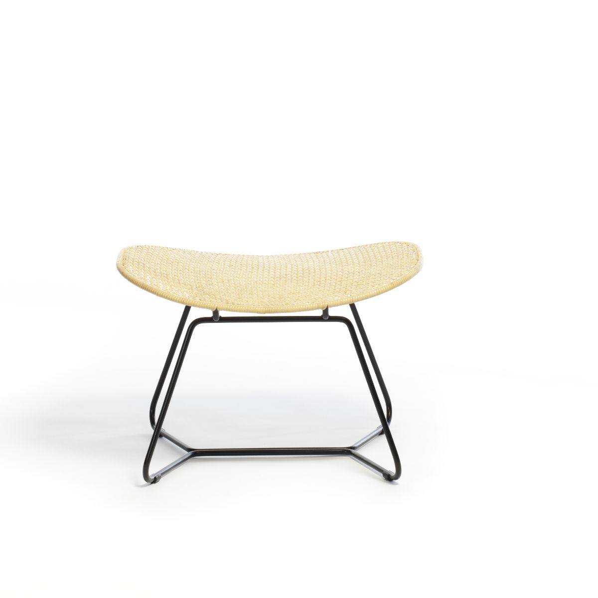 Feelgood designs Tornaux lounge & footstool zwarte frame/rattan peel natural Indoor