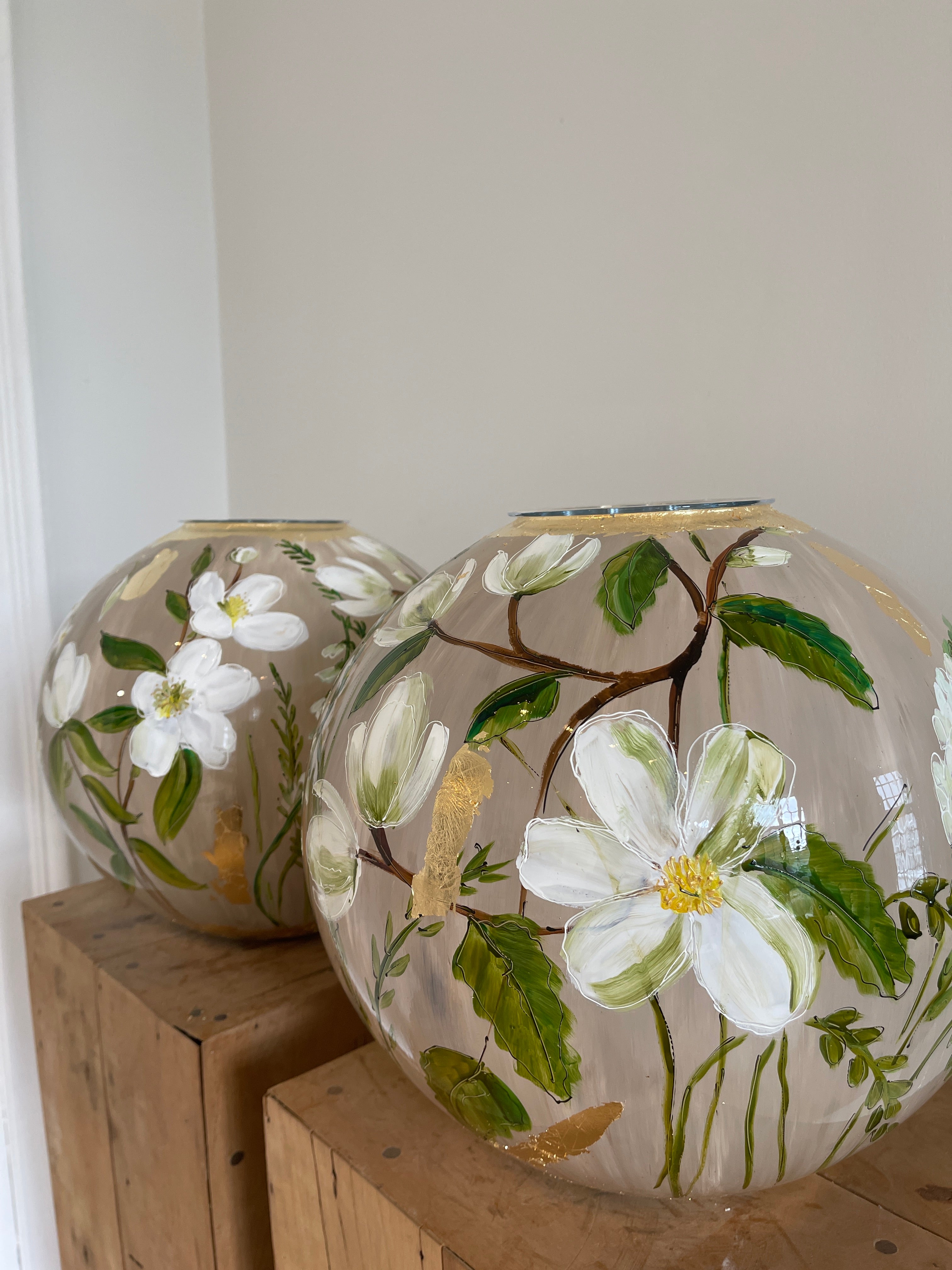 Doortje IJpelaar vase en verre peint à la main ÉDITION LIMITÉE "Naturel" DE BORGHT EXCLUSIVE