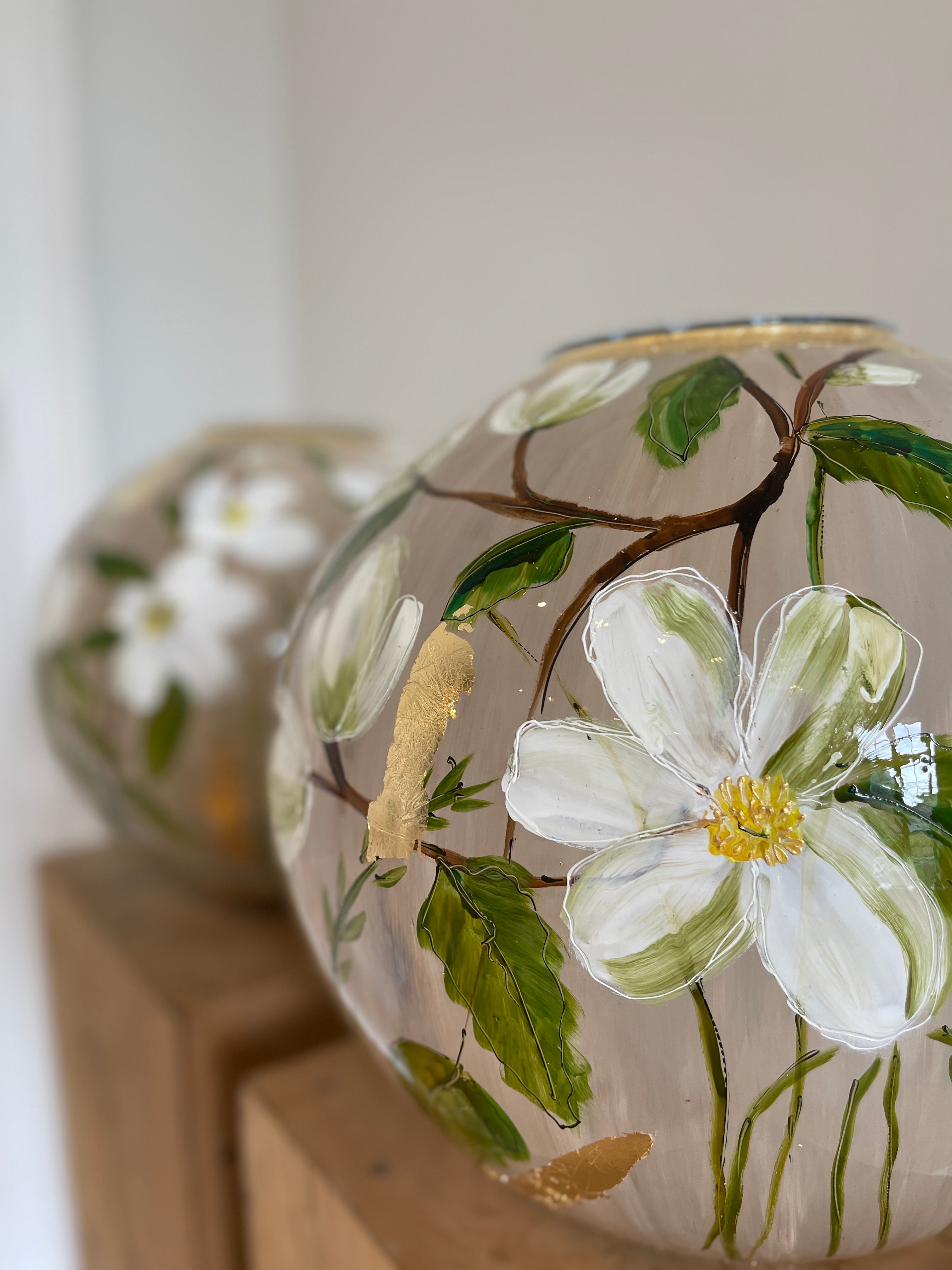 Doortje IJpelaar vase en verre peint à la main ÉDITION LIMITÉE "Naturel" DE BORGHT EXCLUSIVE