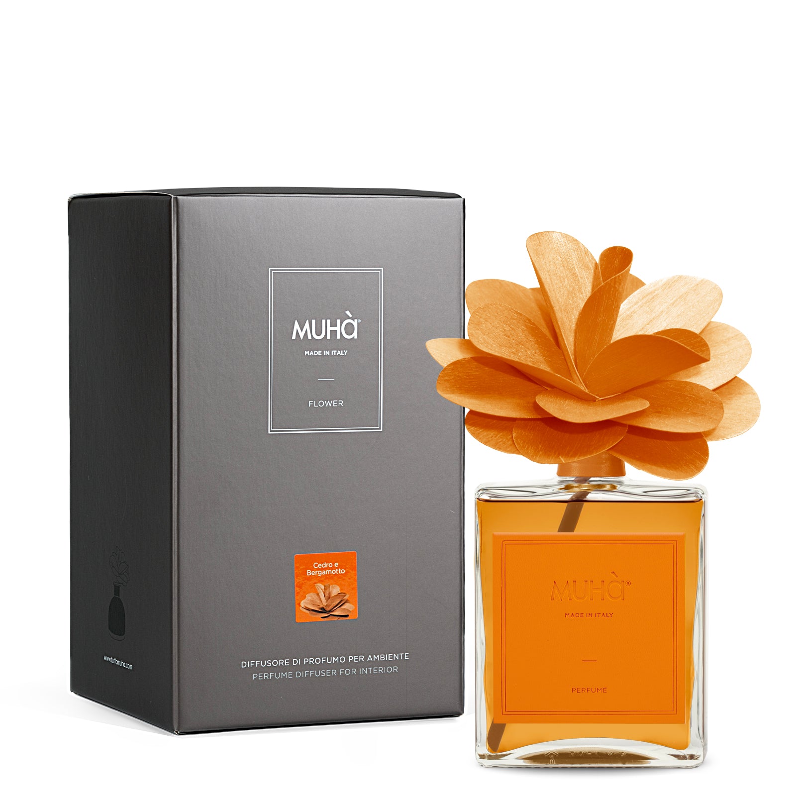 Diffuseur de parfum d'intérieur Muhà FLOWER Cedro & Bergamotto - 500ML