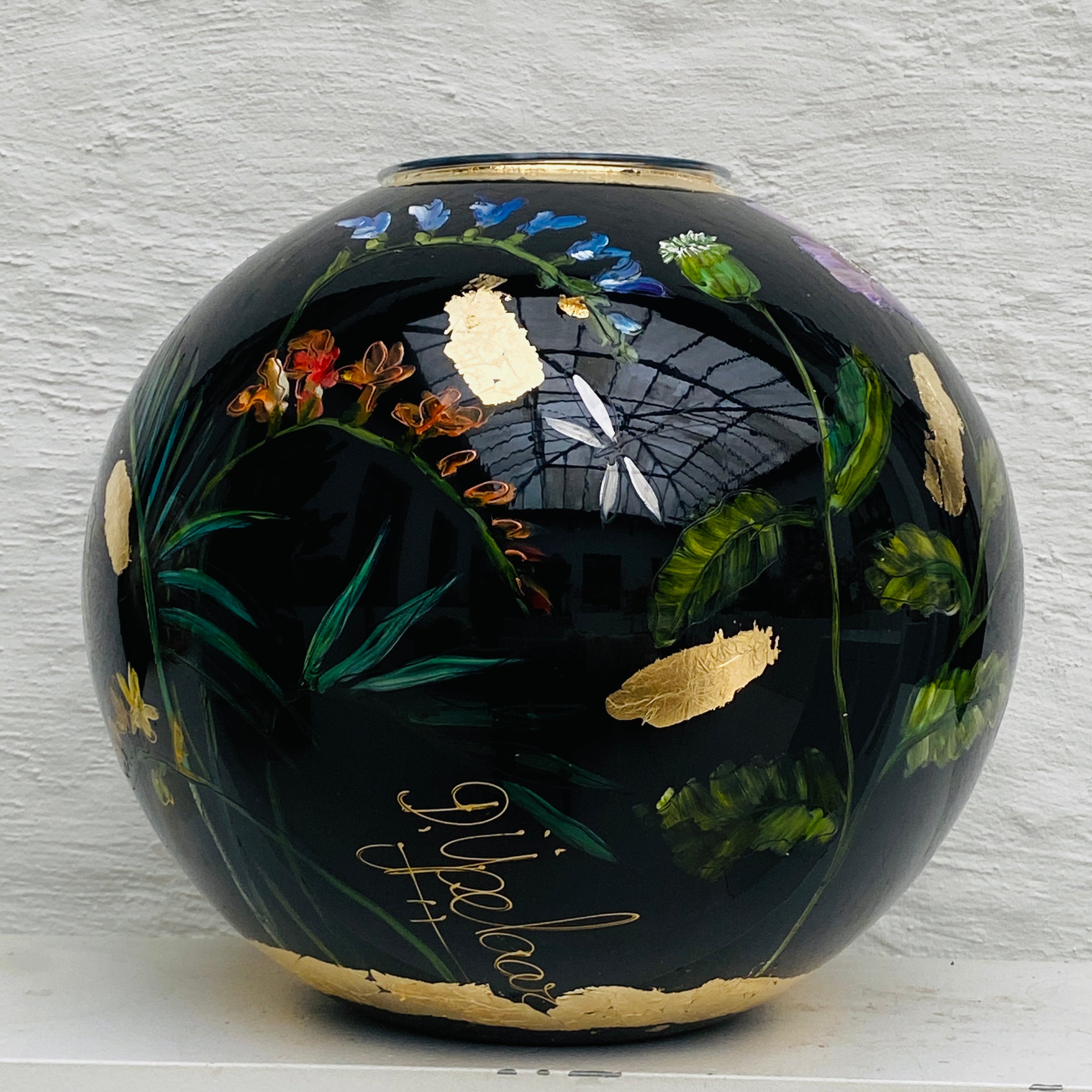 Doortje IJpelaar vase en verre peint à la main ÉDITION LIMITÉE "Black Summer '25" DE BORGHT EXCLUSIVE