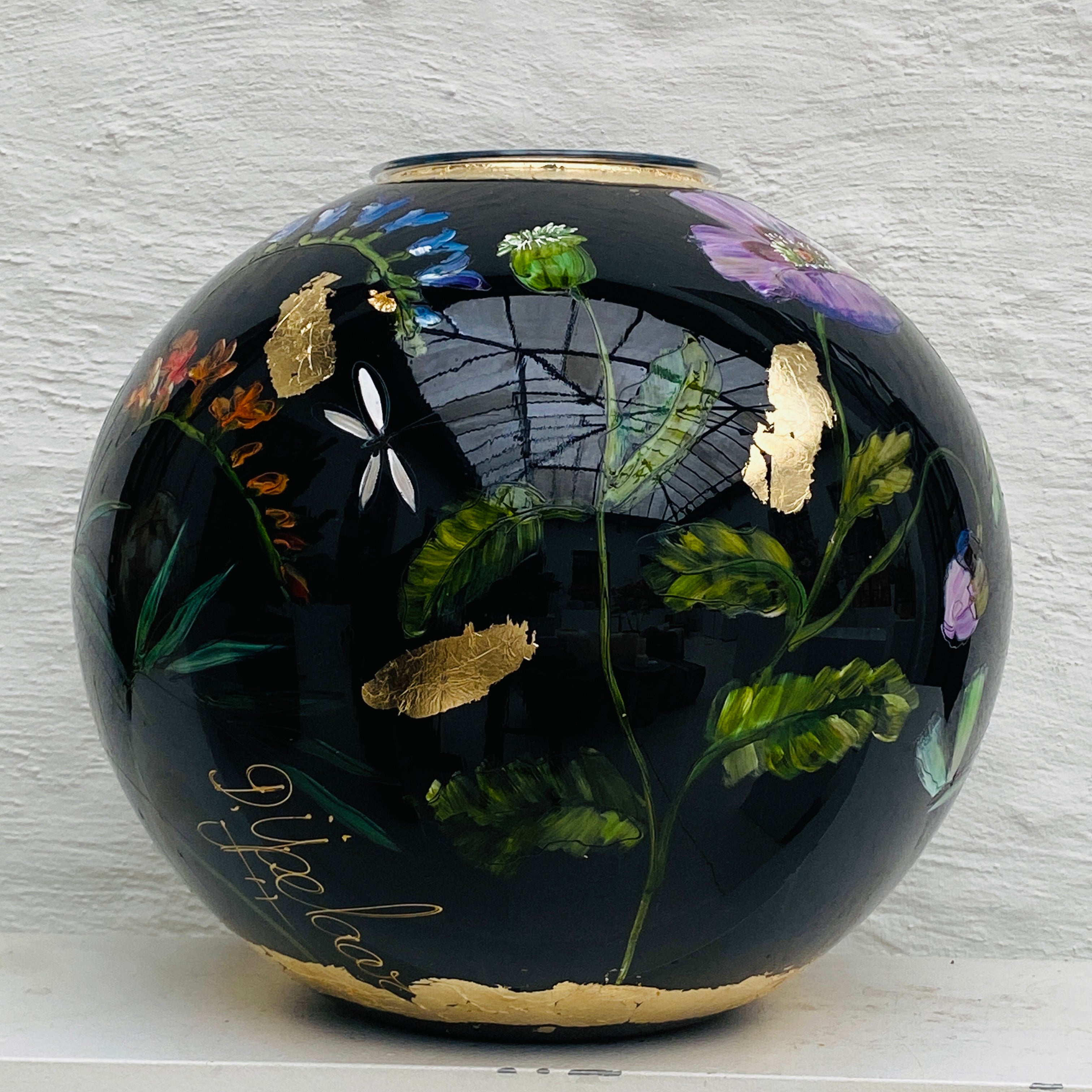 Doortje IJpelaar vase en verre peint à la main ÉDITION LIMITÉE "Black Summer '25" DE BORGHT EXCLUSIVE
