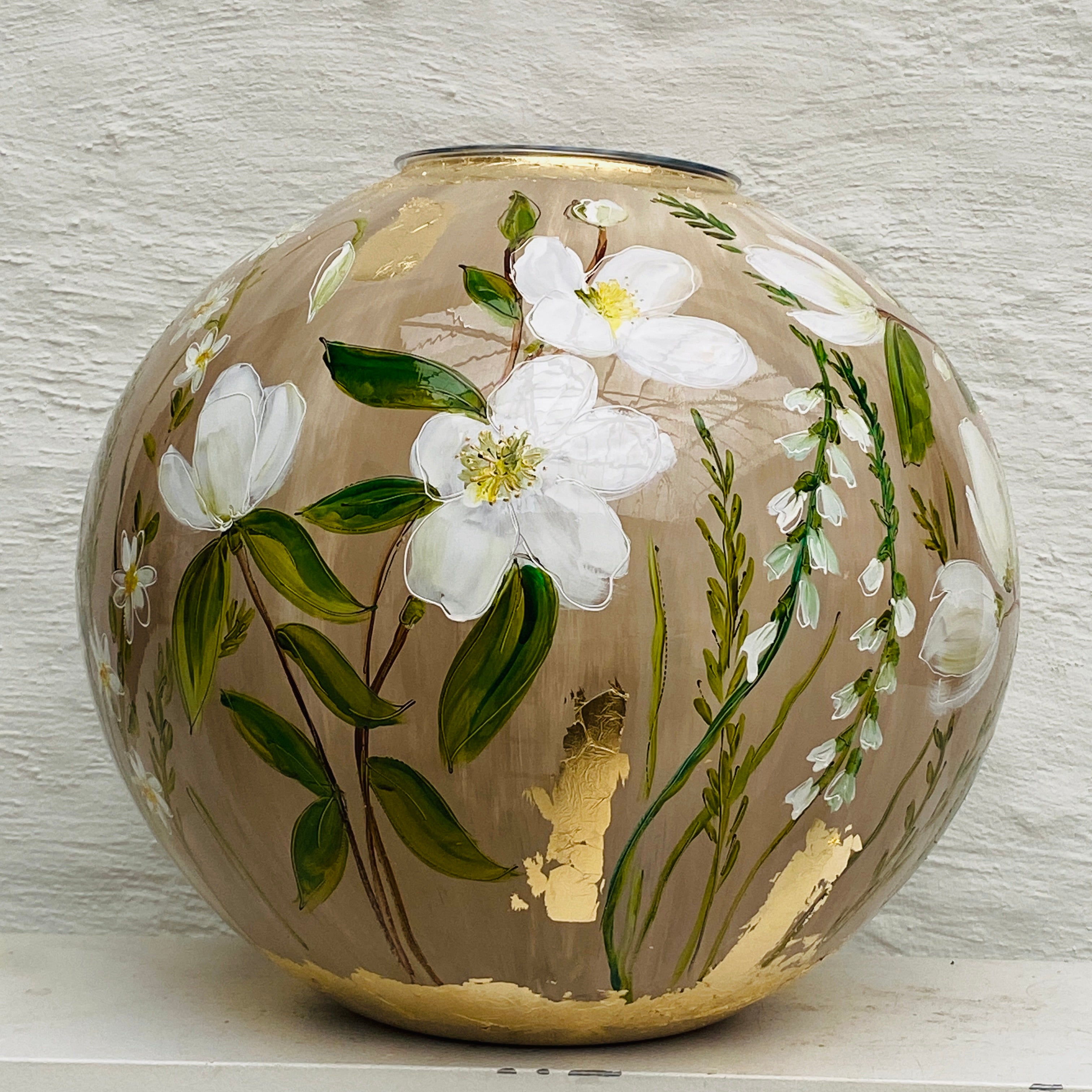 Doortje IJpelaar vase en verre peint à la main ÉDITION LIMITÉE "Naturel" DE BORGHT EXCLUSIVE