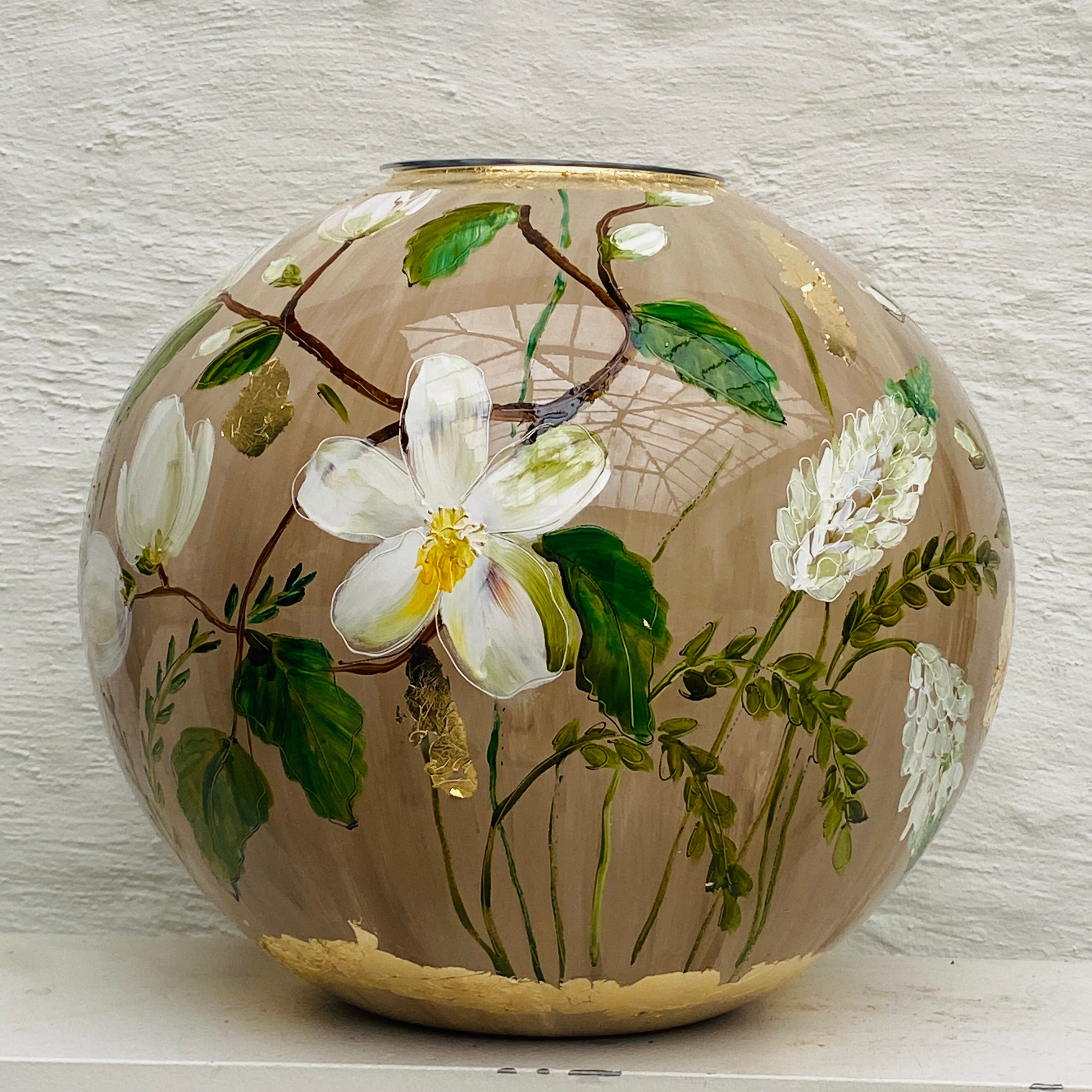 Doortje IJpelaar vase en verre peint à la main ÉDITION LIMITÉE "Naturel" DE BORGHT EXCLUSIVE