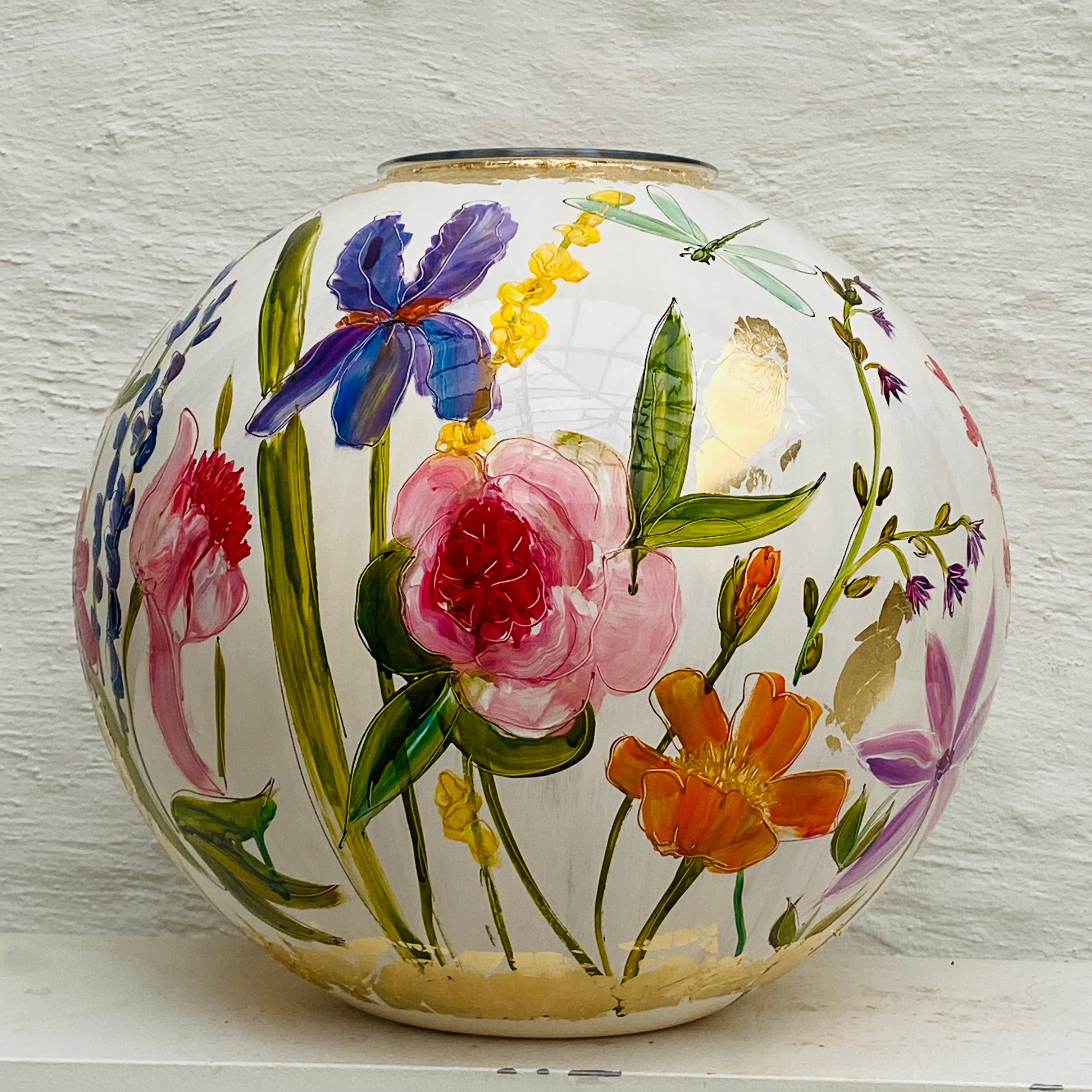 Doortje IJpelaar vase en verre peint à la main ÉDITION LIMITÉE "White Summer '25" EXCLUSIVITÉ DE BORGHT