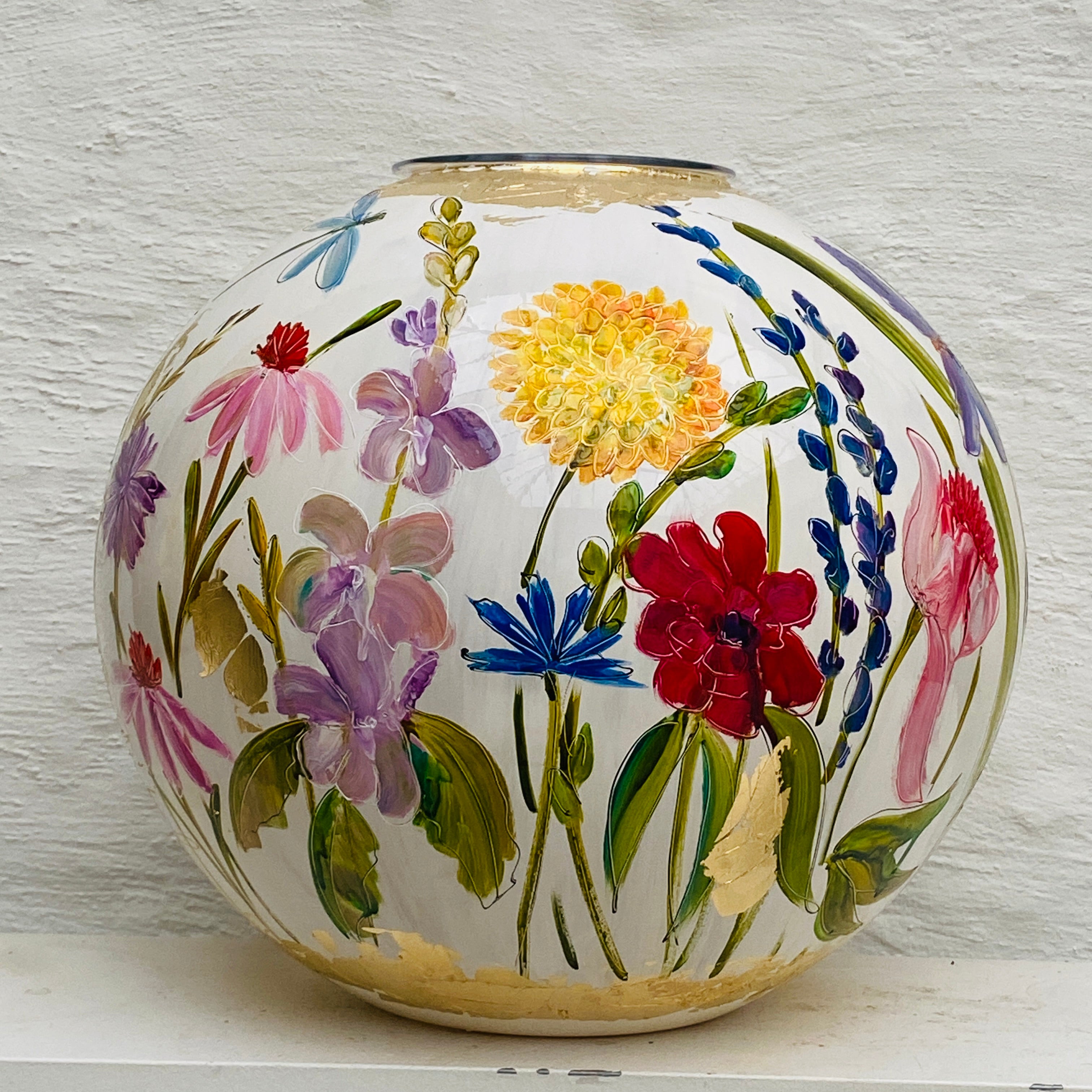 Doortje IJpelaar vase en verre peint à la main ÉDITION LIMITÉE "White Summer '25" EXCLUSIVITÉ DE BORGHT