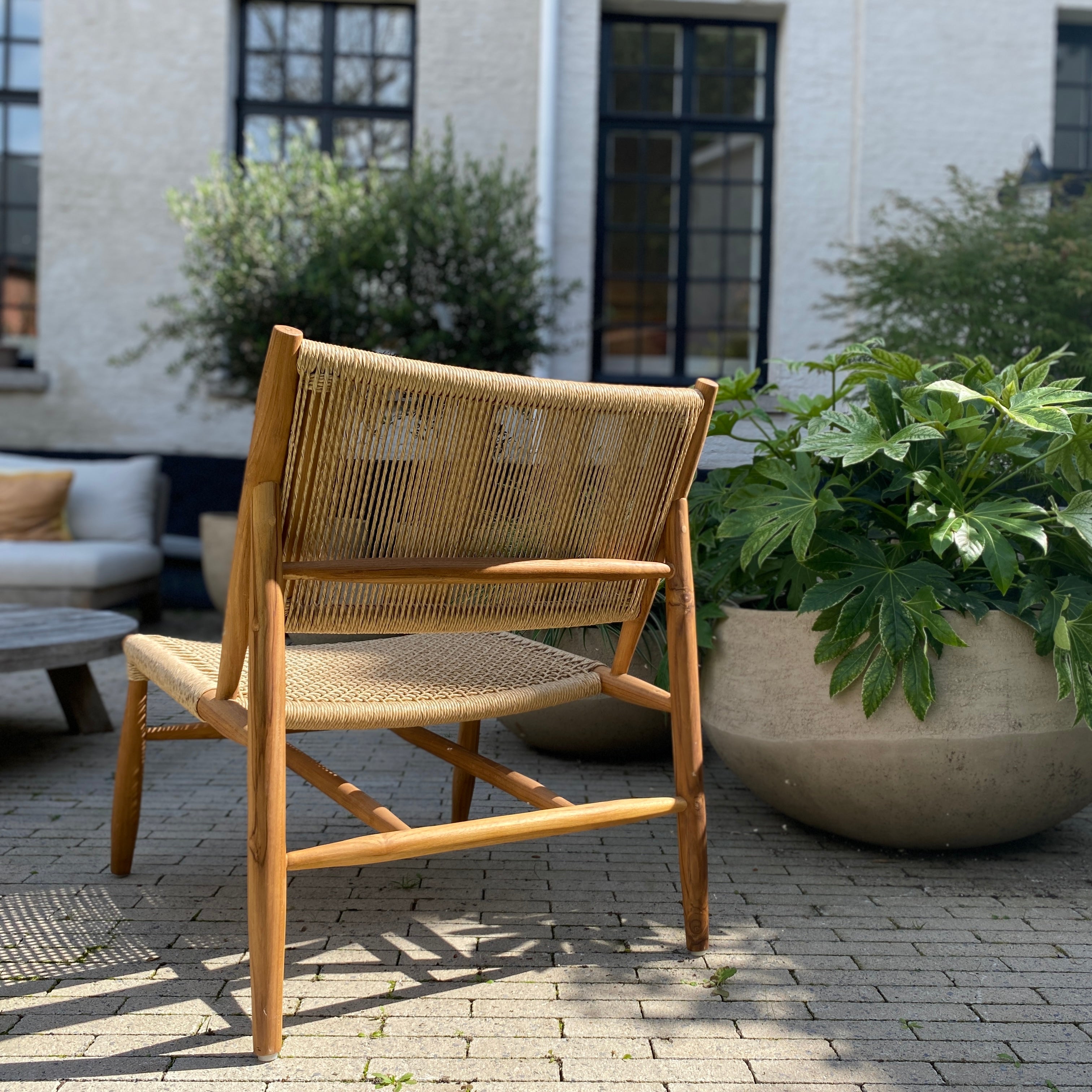 Entrepôt Chaise Breit teck avec fibre synthétique