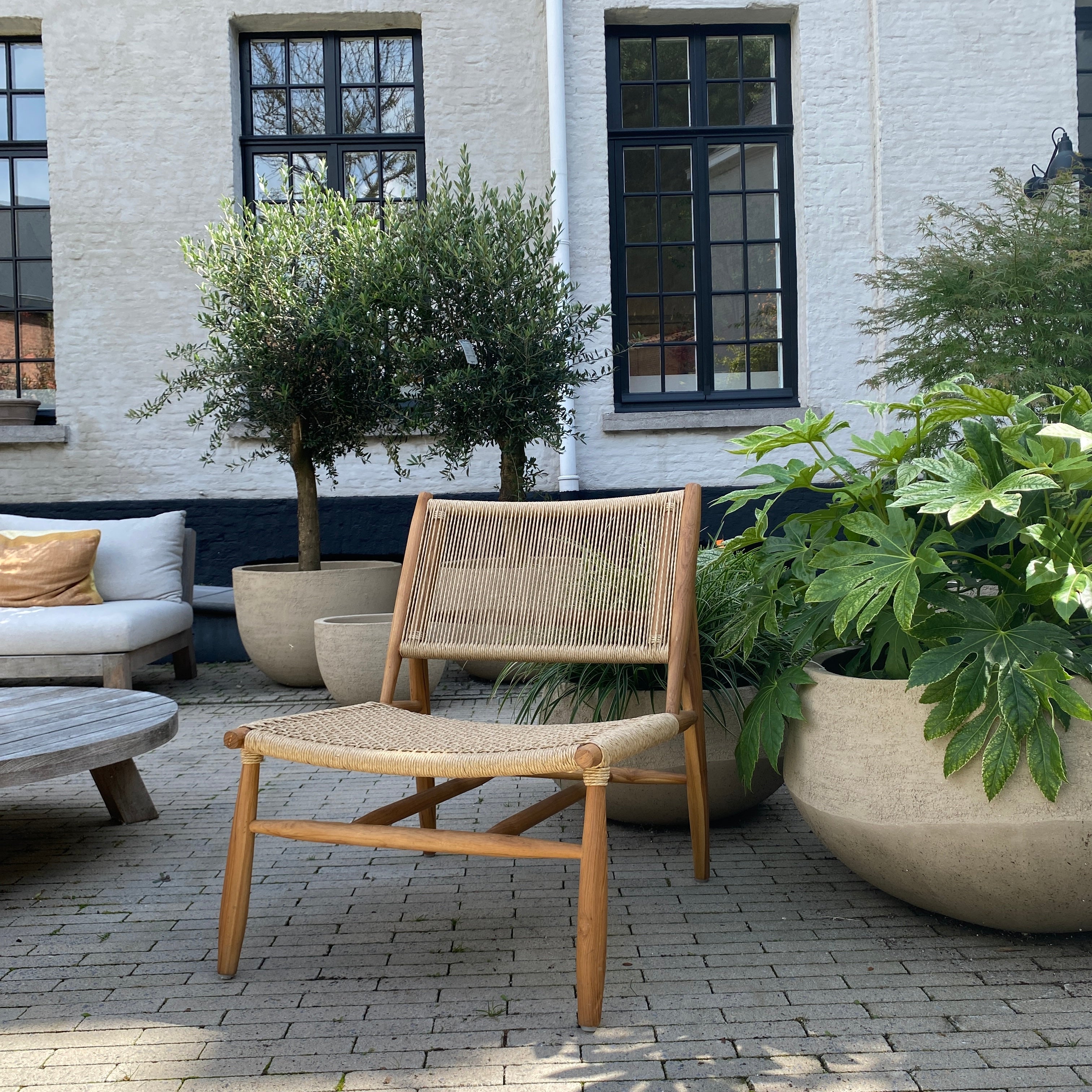 Magazijn Breit stoel teak met kunstvezel