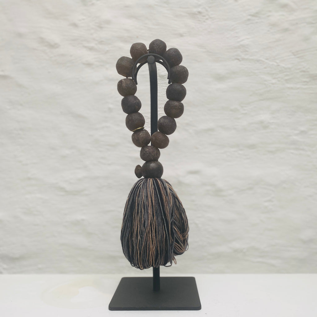 Studio Julia Atlas - recycles glass Ghana, bronze, Merino Wool Tassel