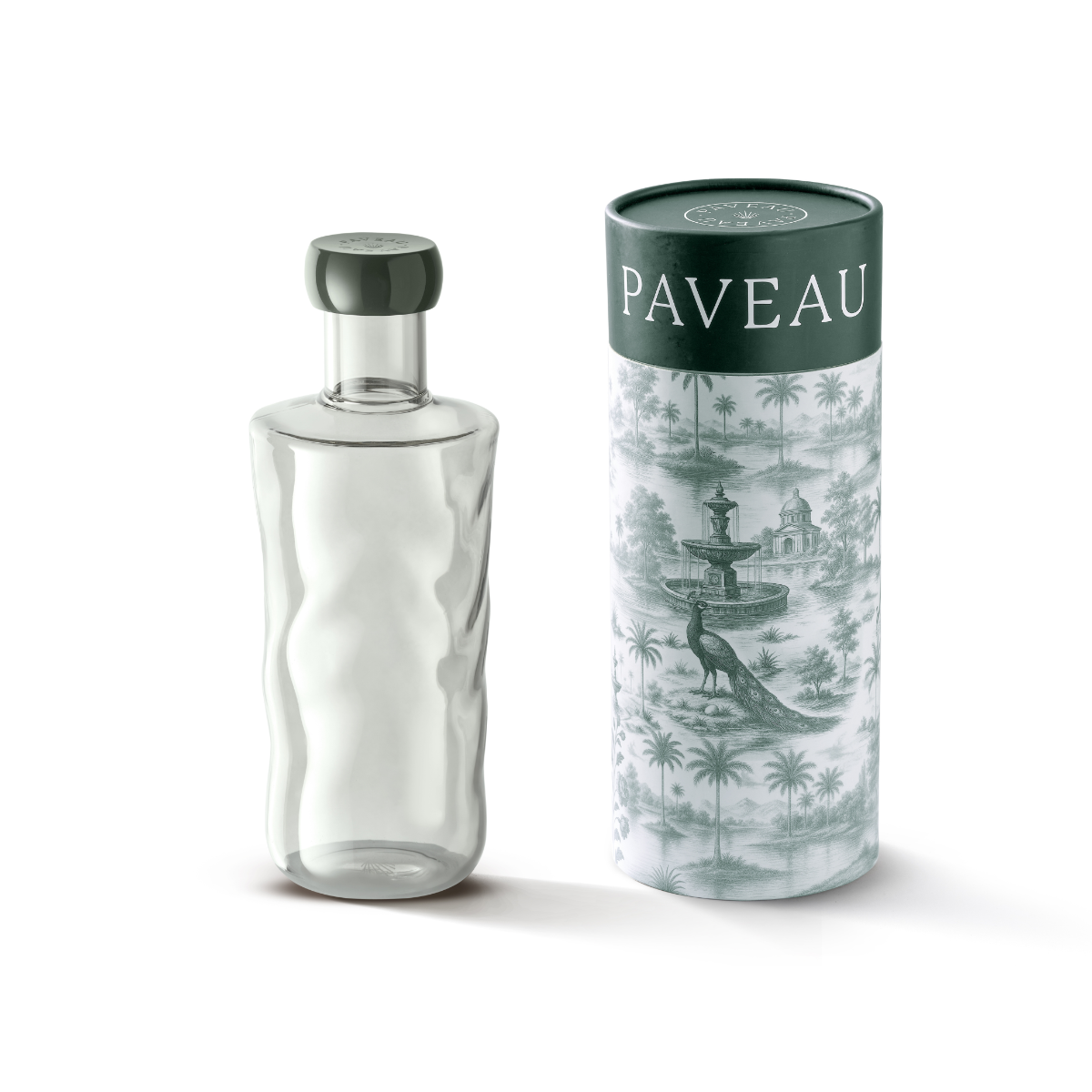 Paveau Kleurrijke Swirl waterfles Medium - Mist (Donkergroen)