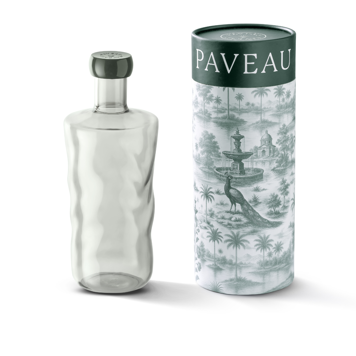 Paveau Kleurrijke Swirl waterfles large - Mist (Donkergroen)