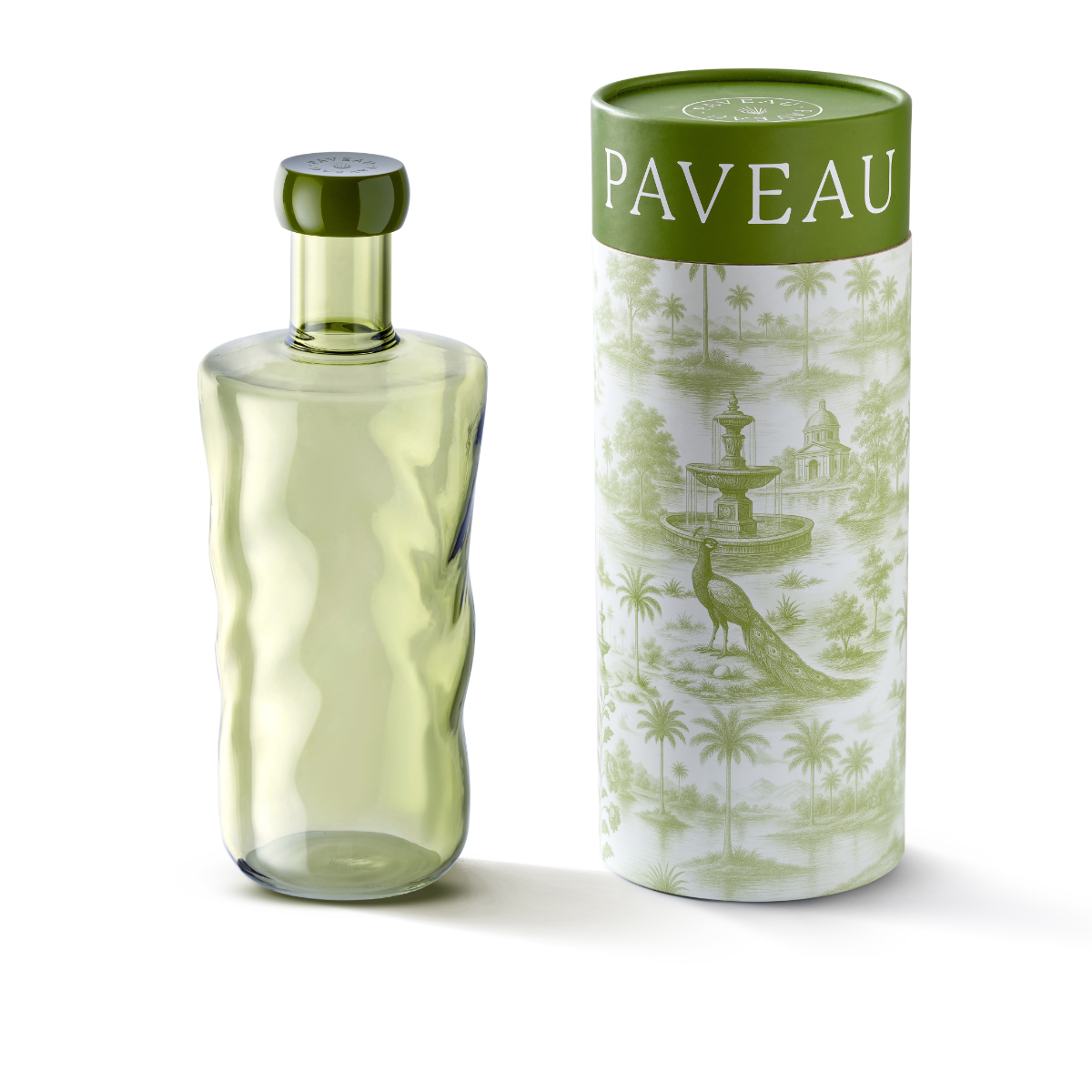 Paveau Kleurrijke Swirl waterfles large - Moss (Groen)
