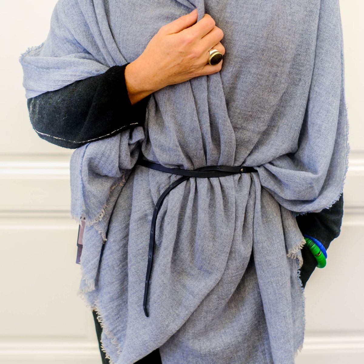 Oyuna plaid ESRA Finely Kasjmier blauw