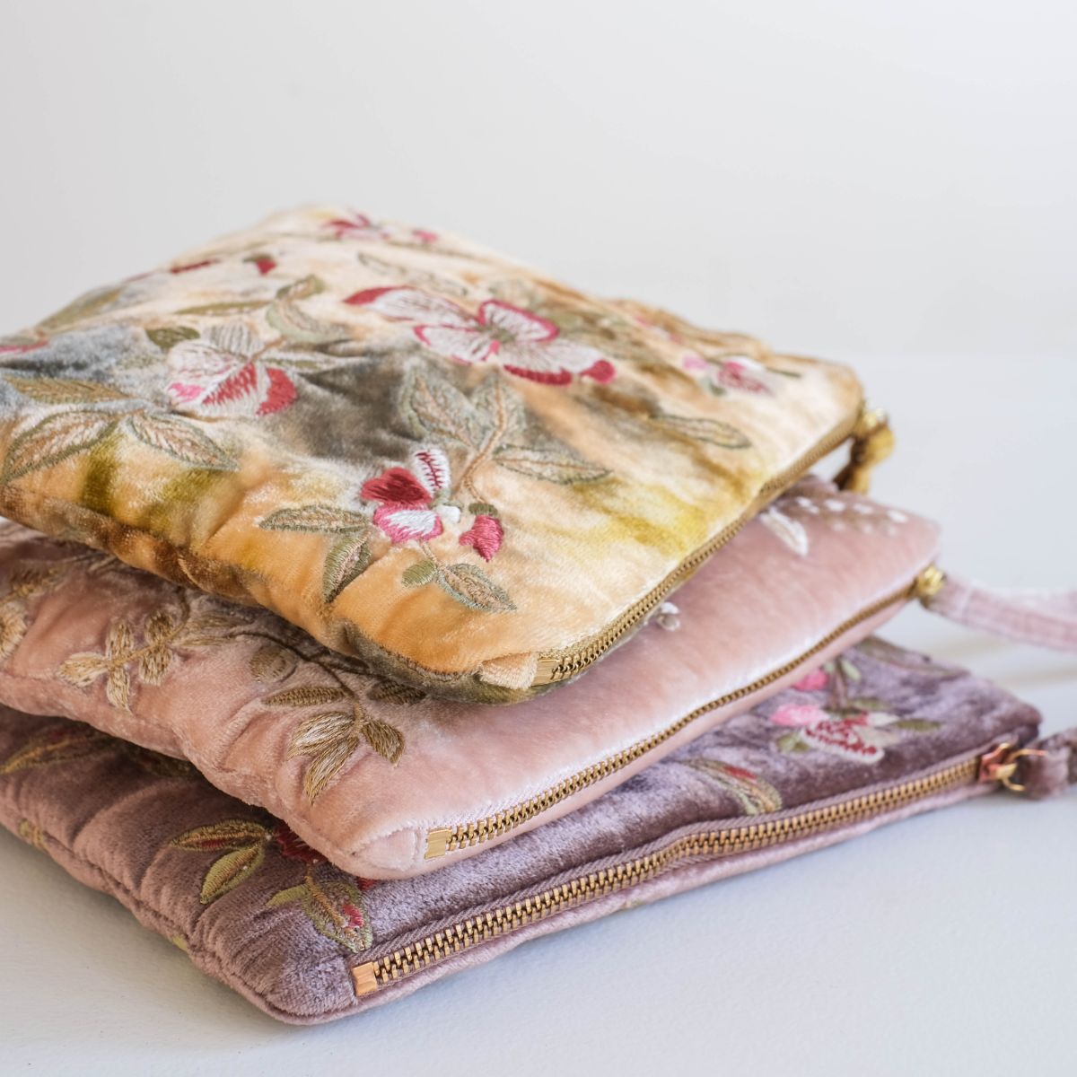 Anke Drechsel Pochette zippée brodée main
