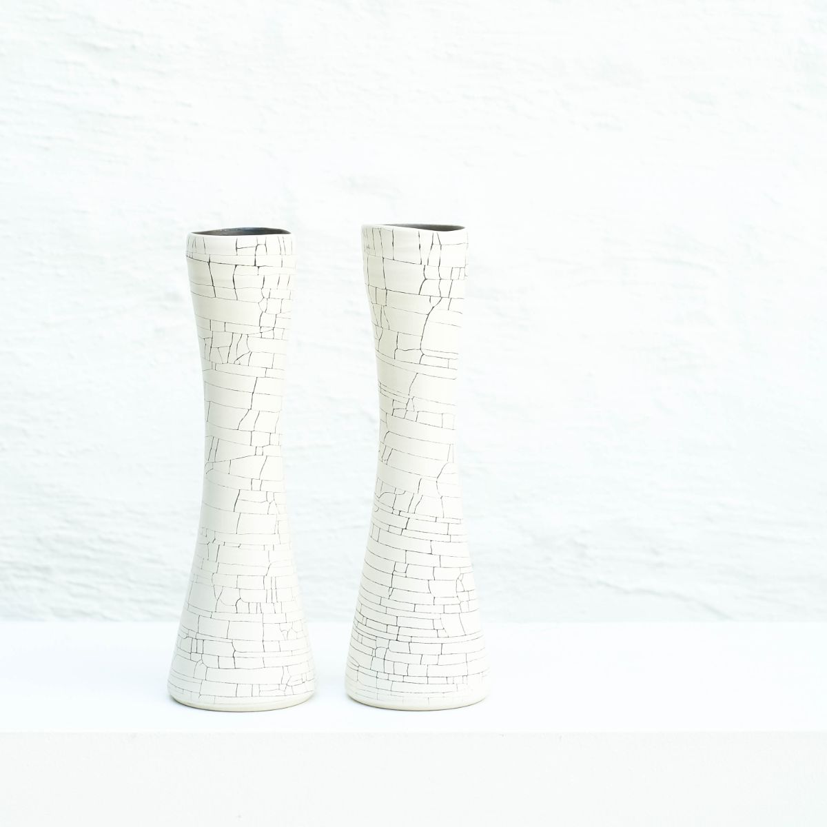 Rina Menardi céramique Flute blanc craquelé