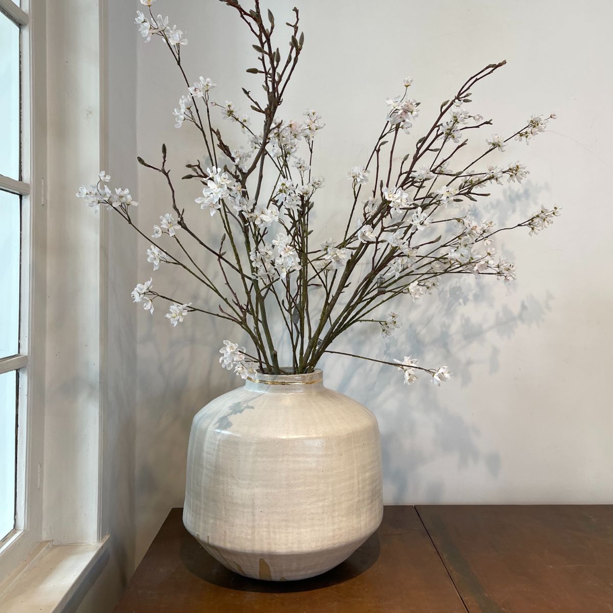 Hommel vaas XL - Wit/Goud