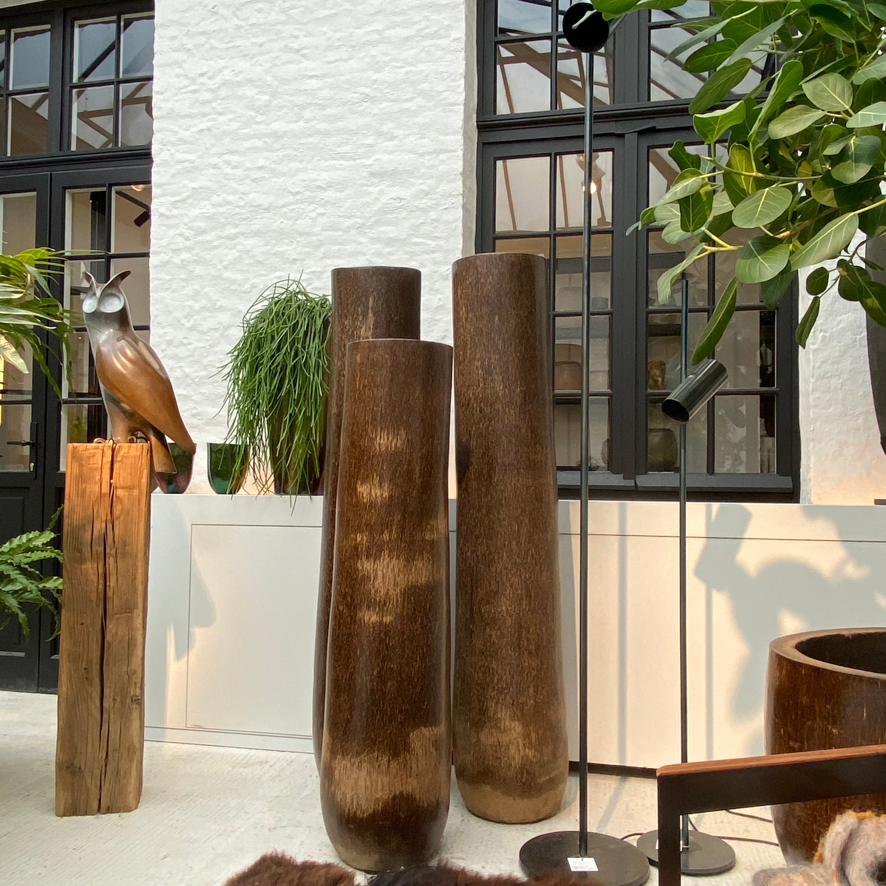 Magazijn Breit Palmboompot hoog bruin