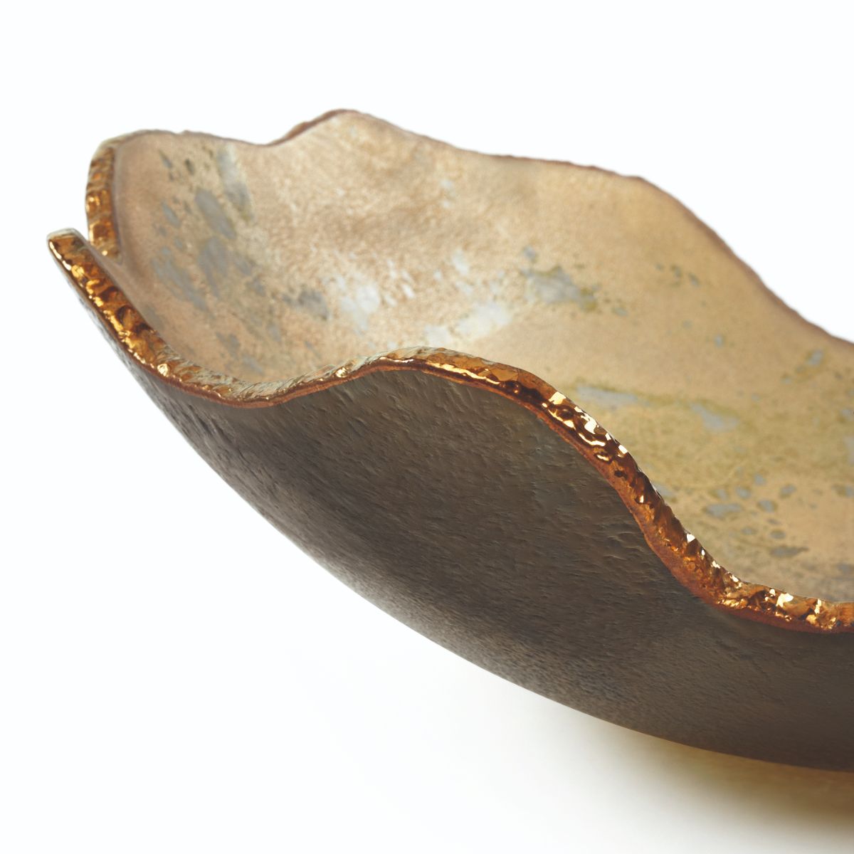 Regina Medeiros coupelle en verre Mapa ouro, finition givrée, dessus en bronze
