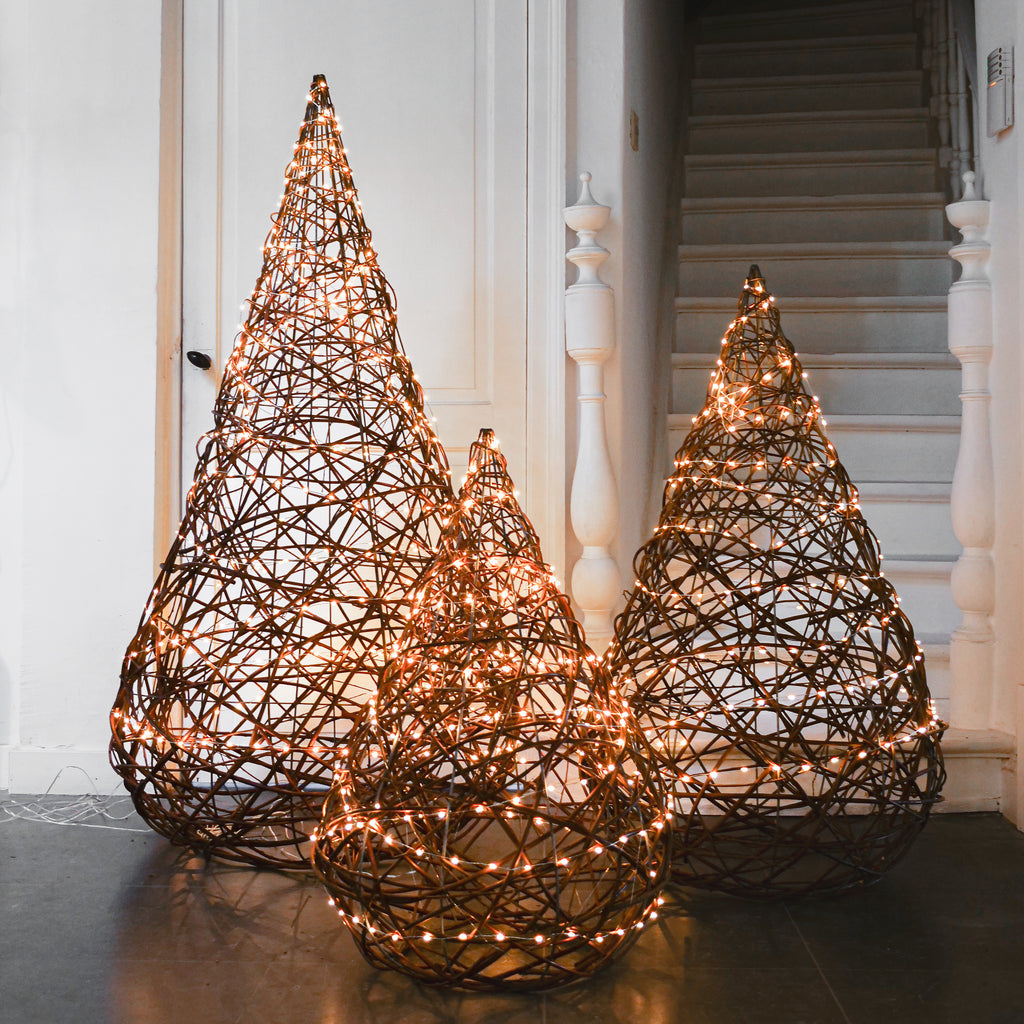 Houten Kerstboom - Kegel met lichtjes