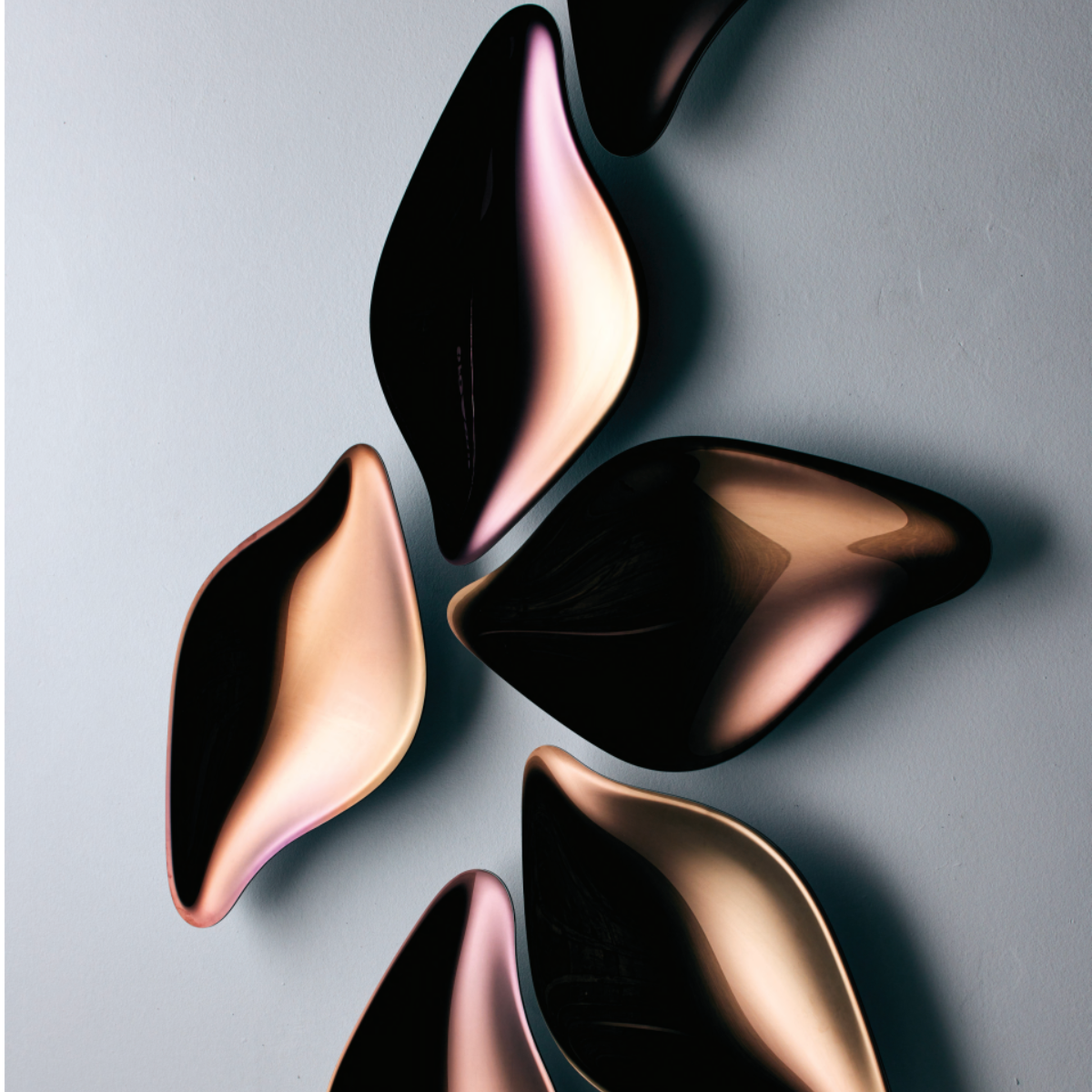 Flow - decoratief glazen object, titanium