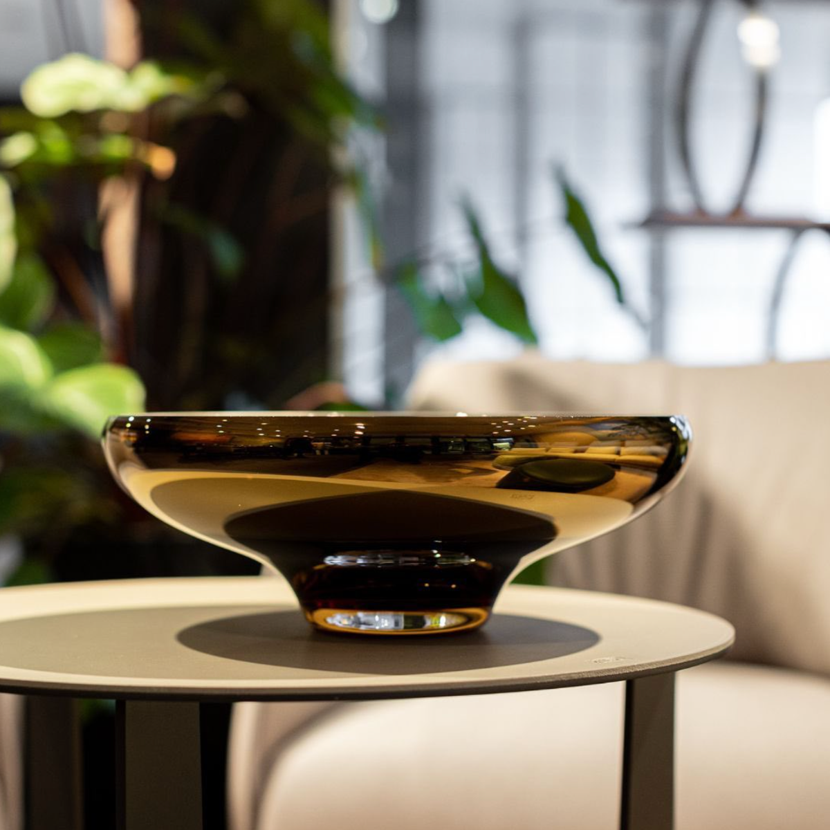 Grand bol - bol décoratif en verre, Ambre