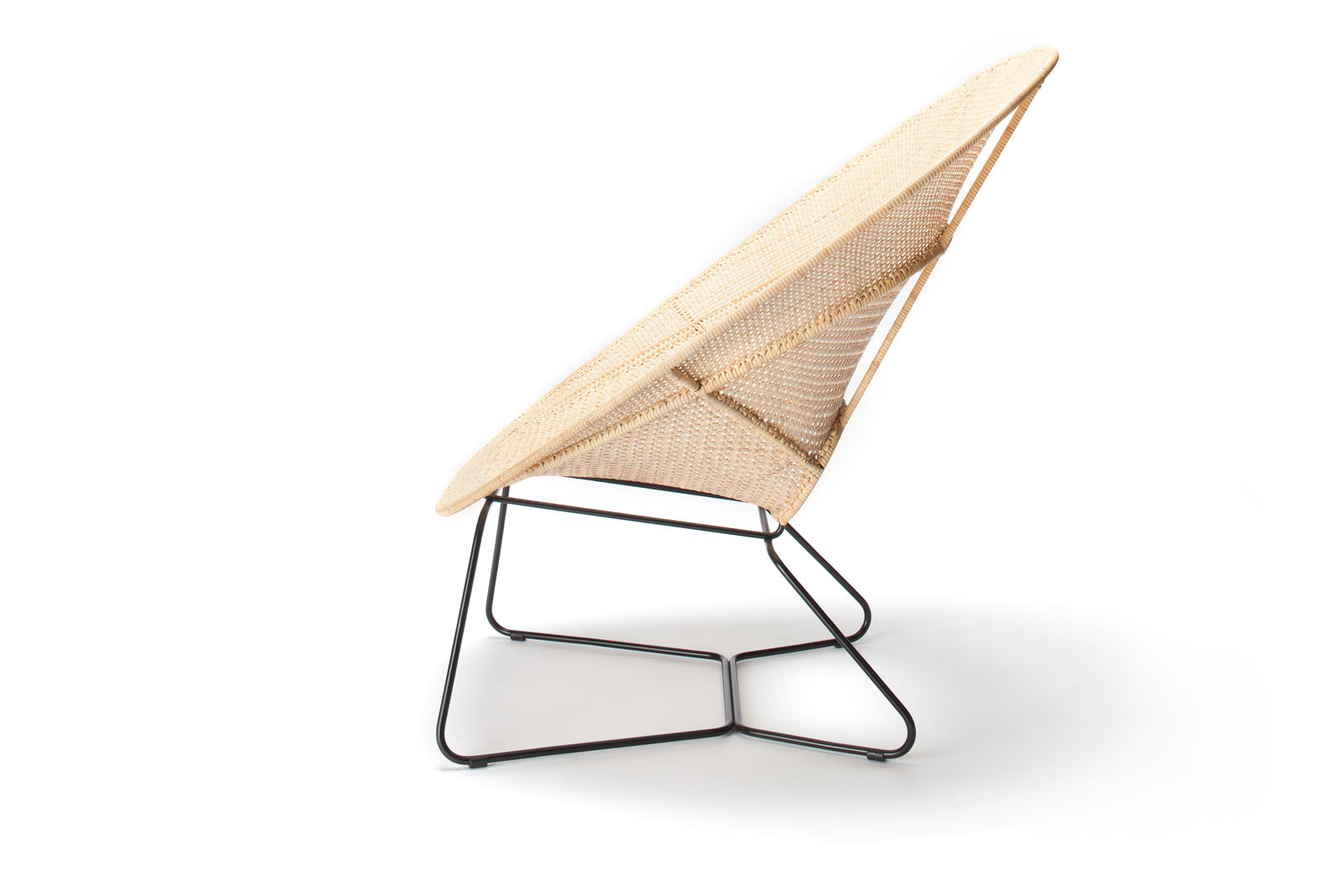 Feelgood designs Tornaux lounge & footstool zwarte frame/rattan peel natural Indoor